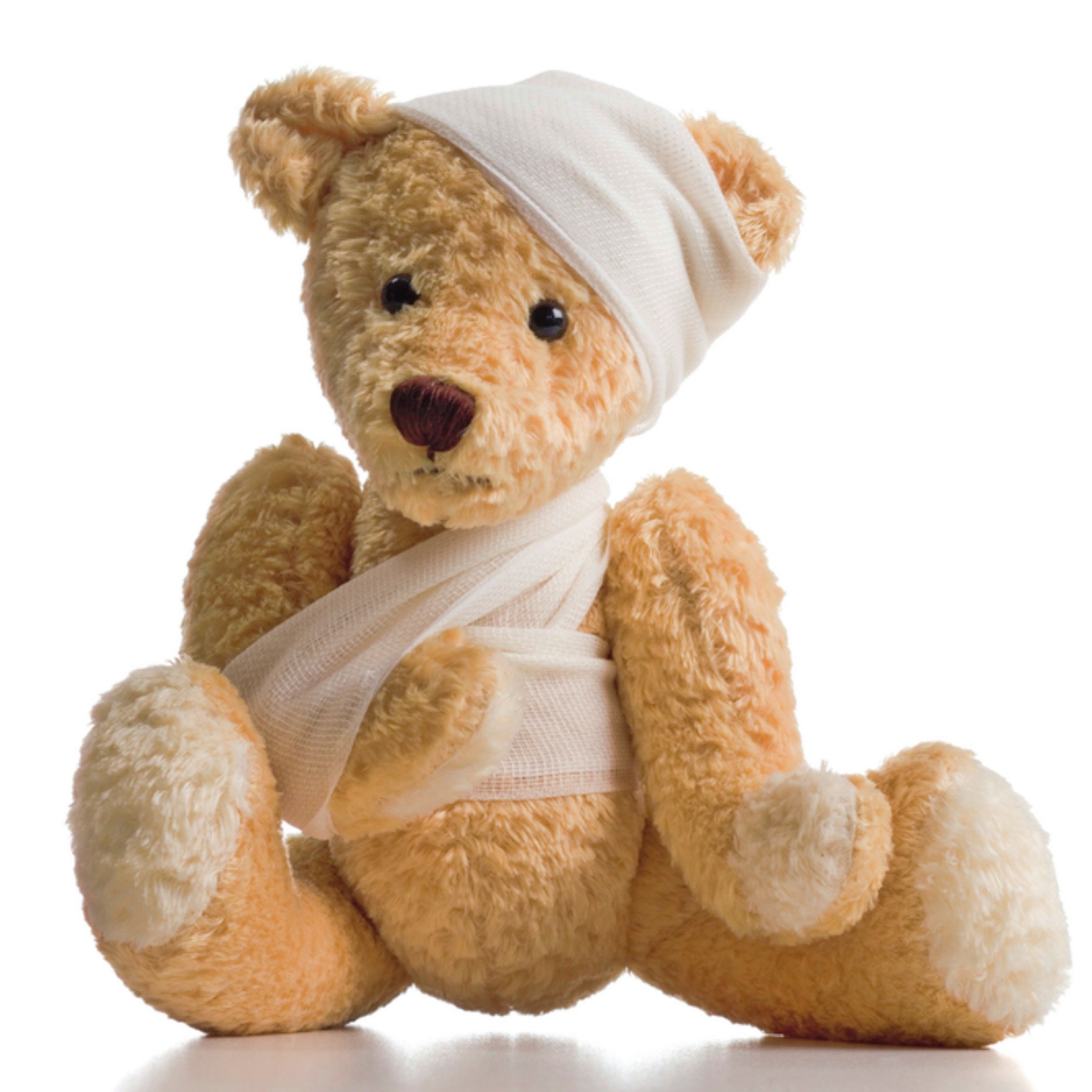 Beterschapskaart Knuffelbeer in verband Vierkante Kaart Paperclip