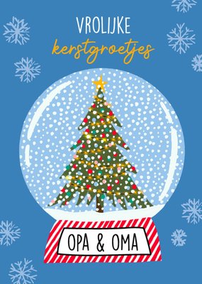 Greetz | Kerstkaart | Sneeuwbol | Opa en Oma