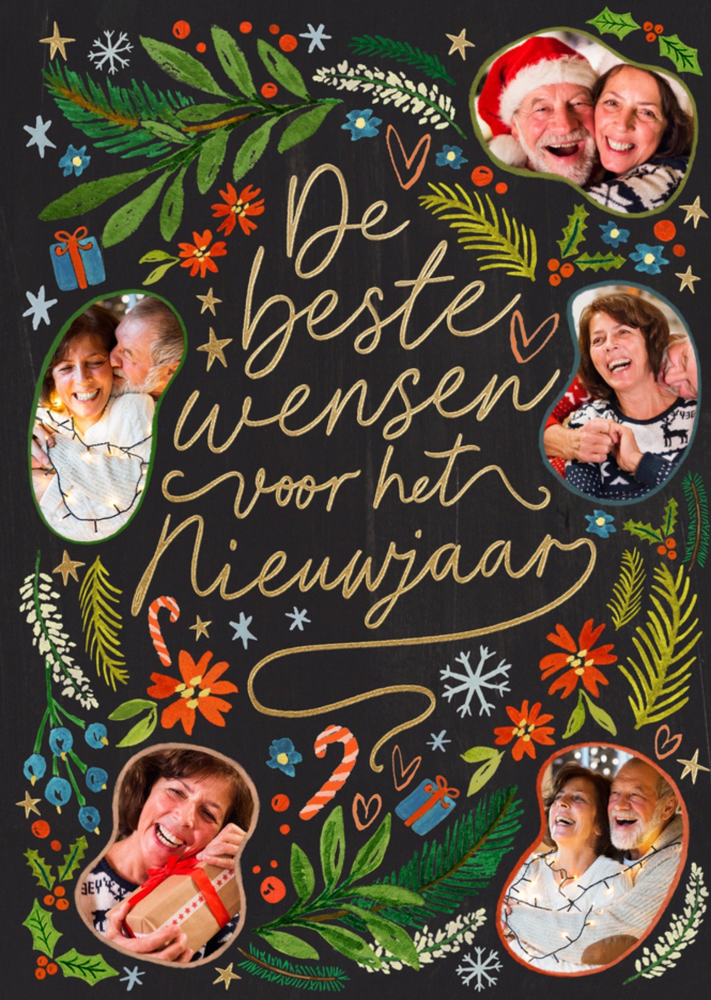 Greetz Kerstkaart De Beste Wensen Voor Het Nieuwjaar Aanpasbare Fotokaart Standard Card