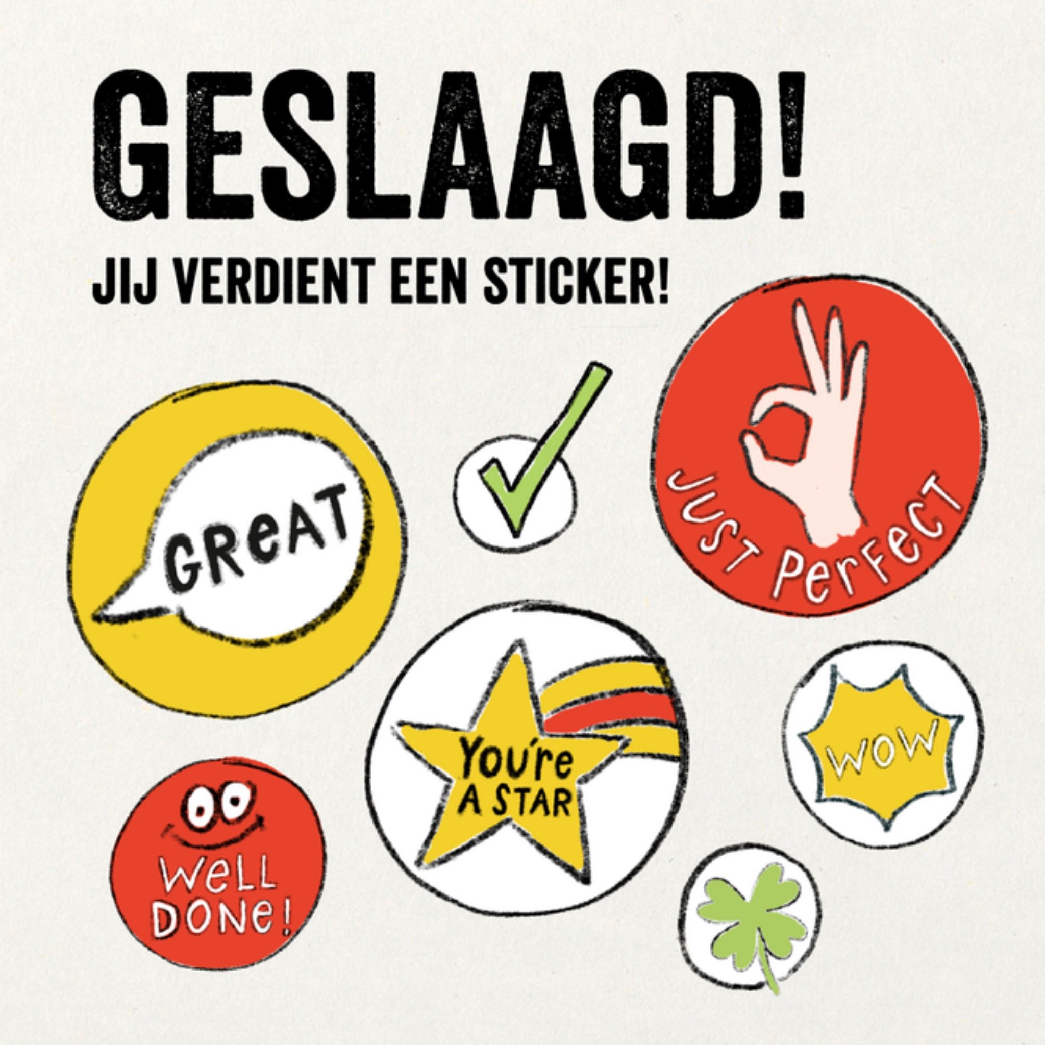 Greetz Geslaagd kaart sticker grappig Vierkant