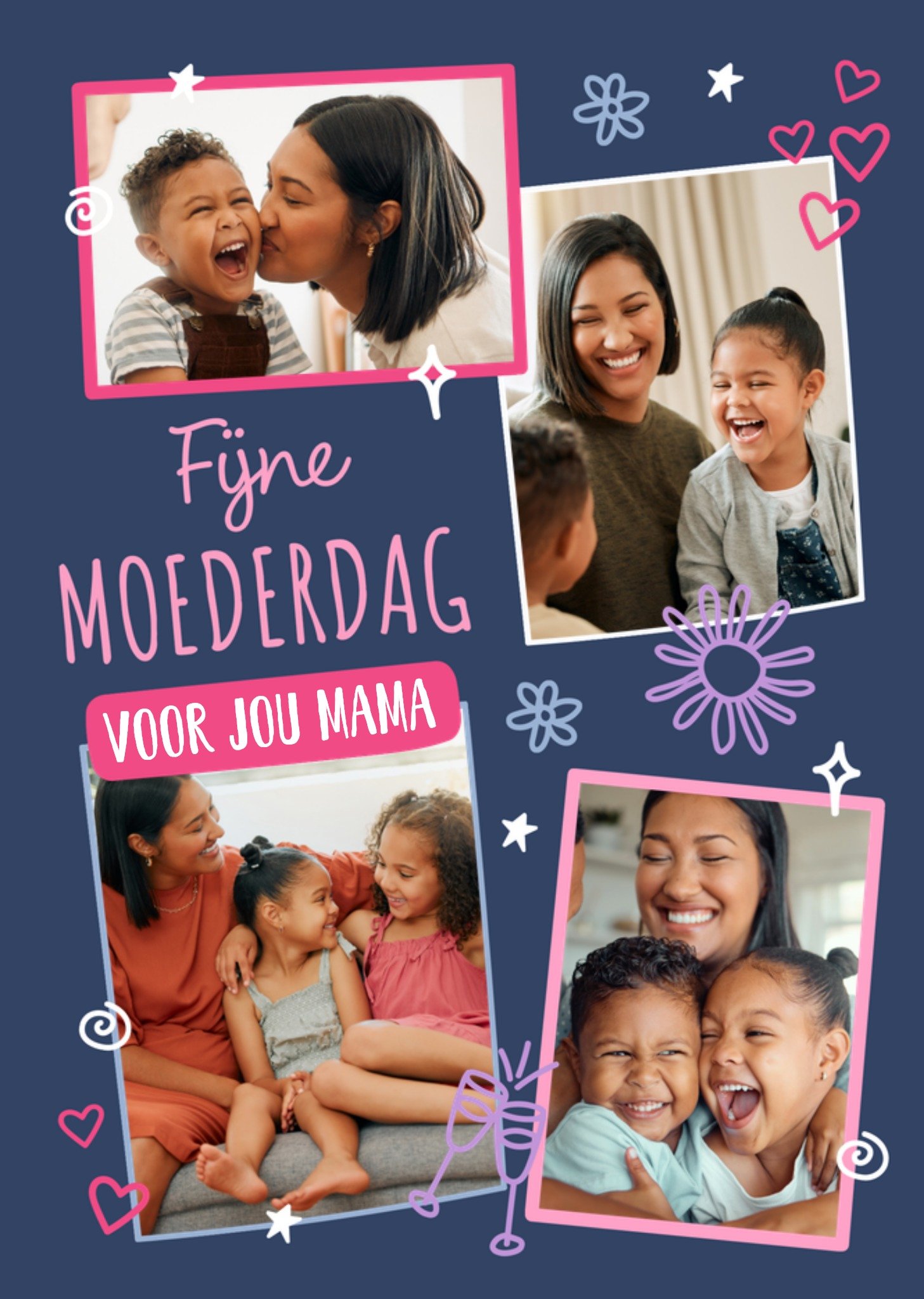 Moederdagkaart Foto Collage Met Doodles En Aanpasbare Tekst Greetz