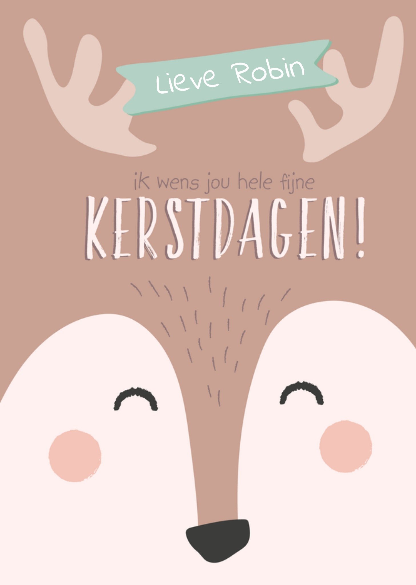 Kerstkaart met naam Tante Kaartje