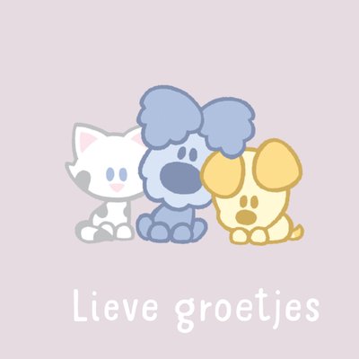 Woezel en Pip | Zomaar kaart | Lieve groetjes