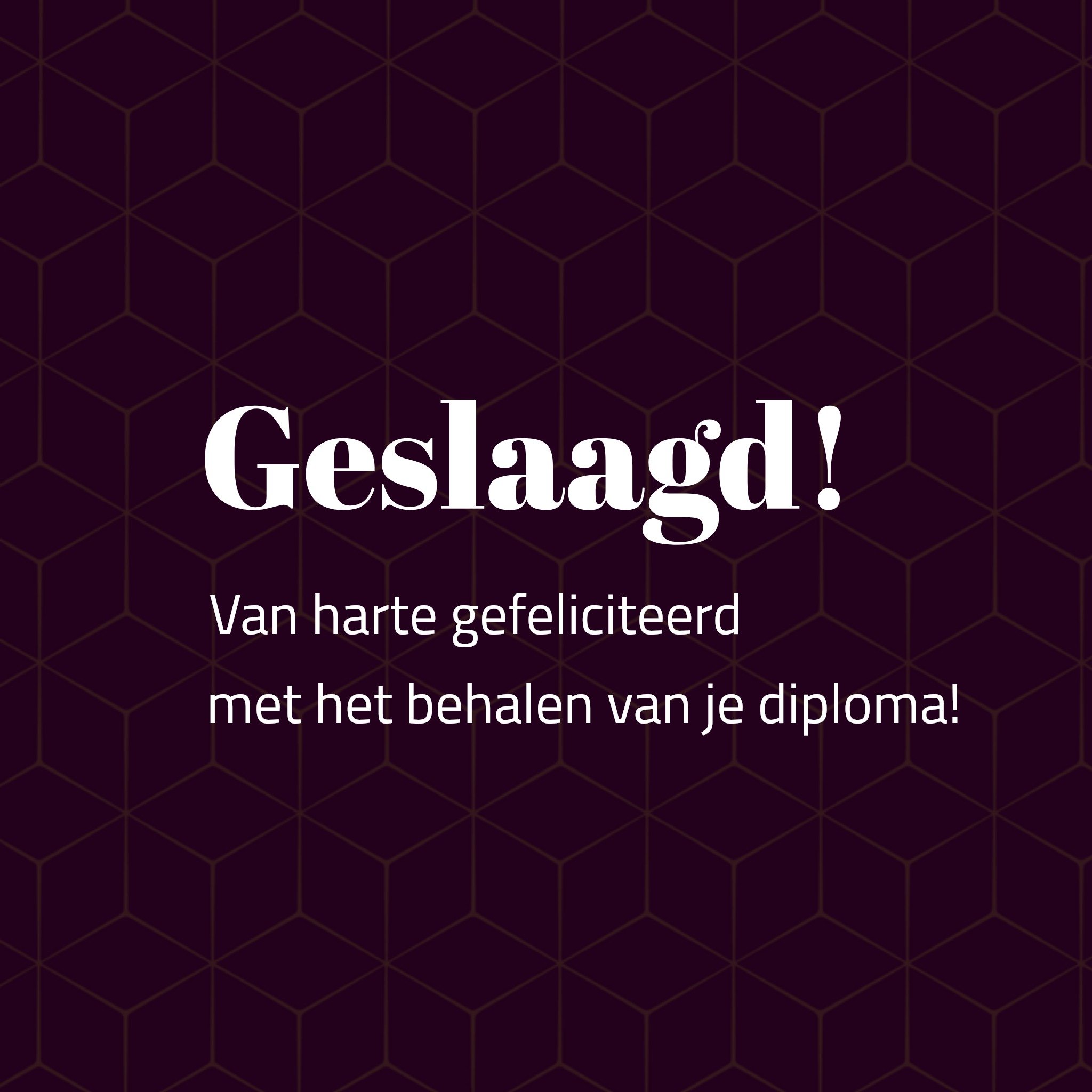 Greetz Geslaagd kaart zakelijk Vierkant