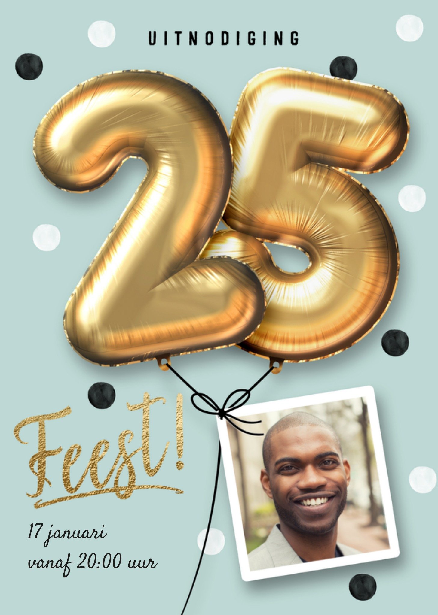 Uitnodiging Verjaardagsfeest 25 jaar Kaart Luckz