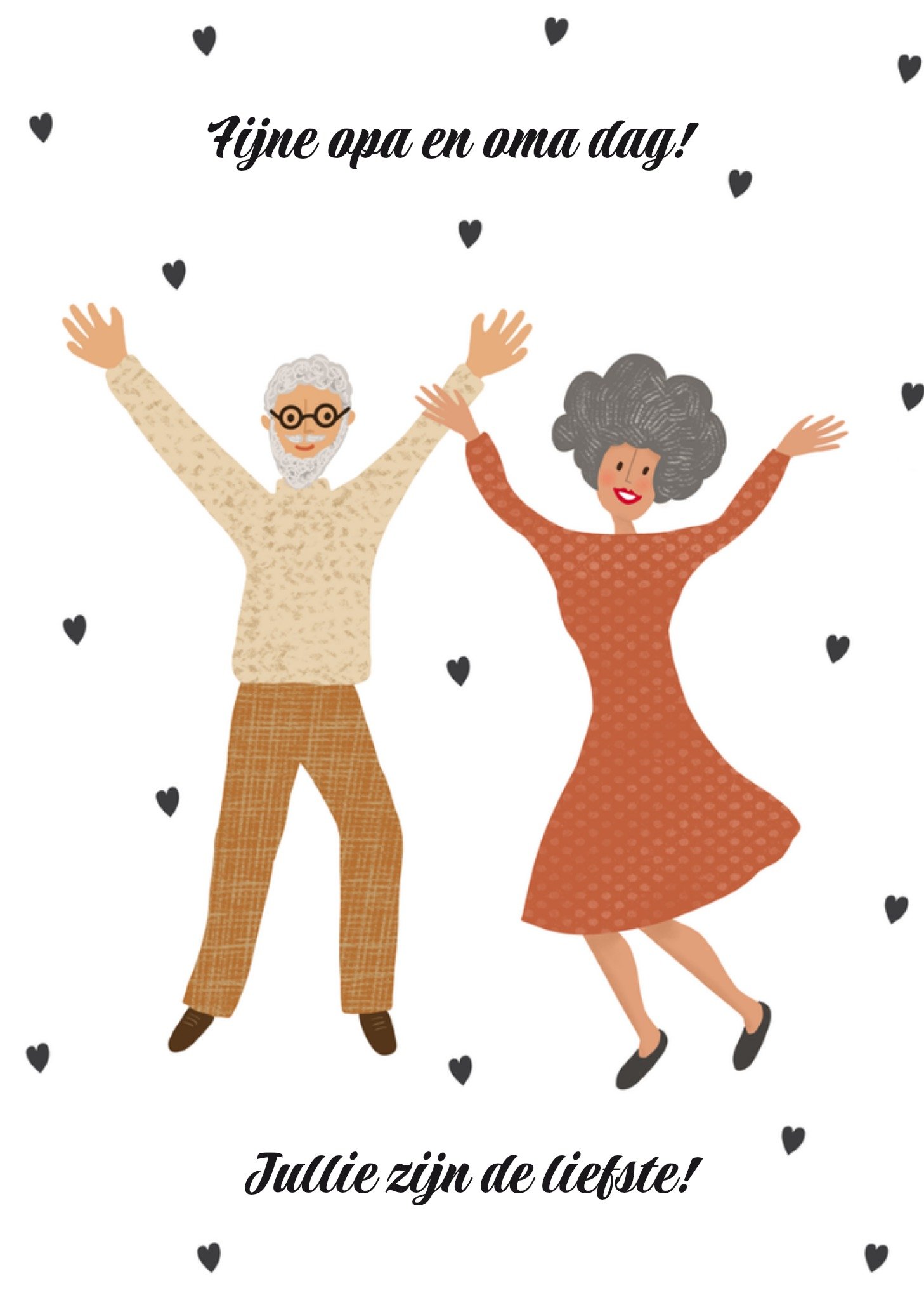 Opa en oma dag illustratie Kaart Tsjip