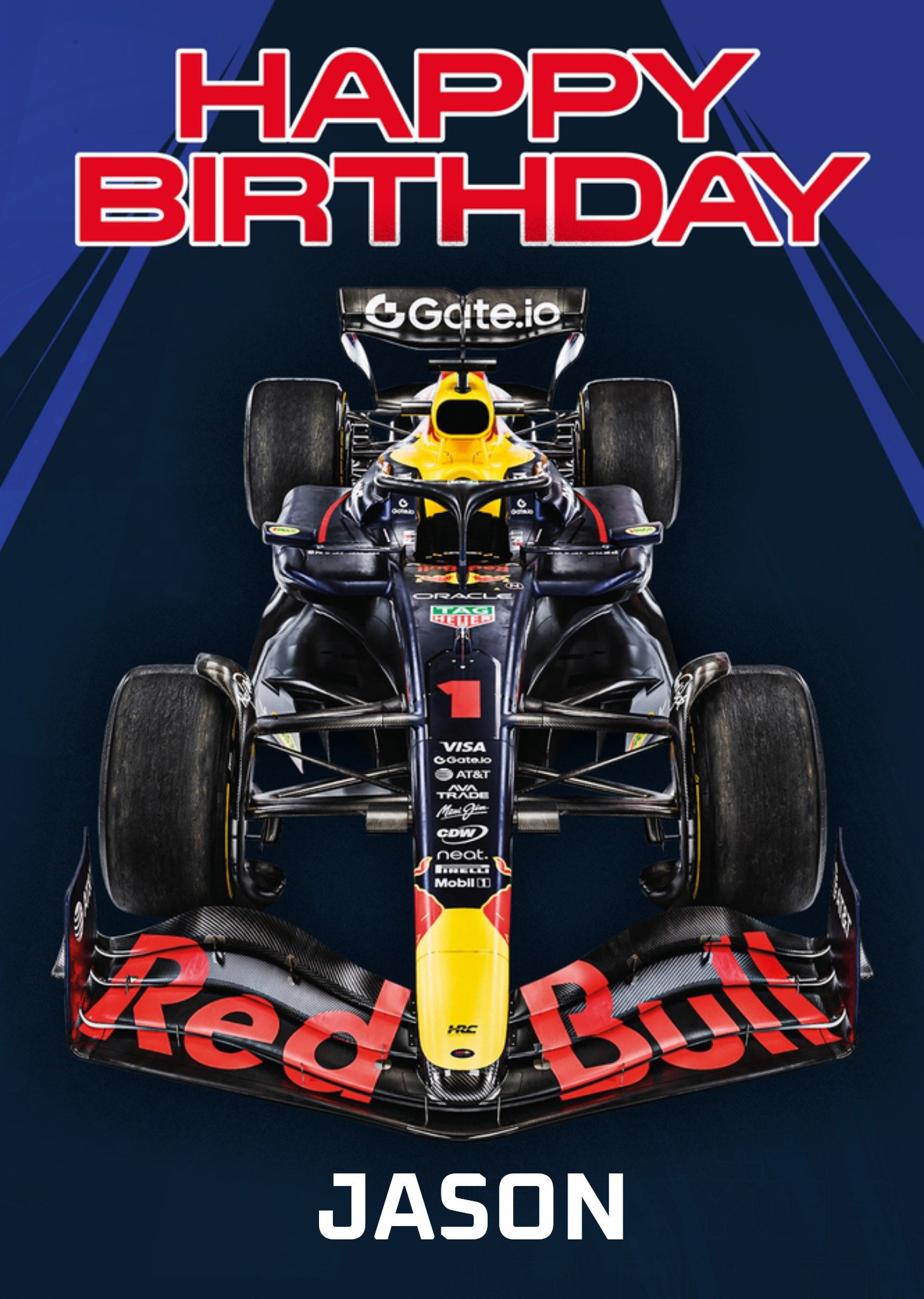 Greetz Danilo Verjaardagskaart Red Bull Racing Happy Birthday Standard Card