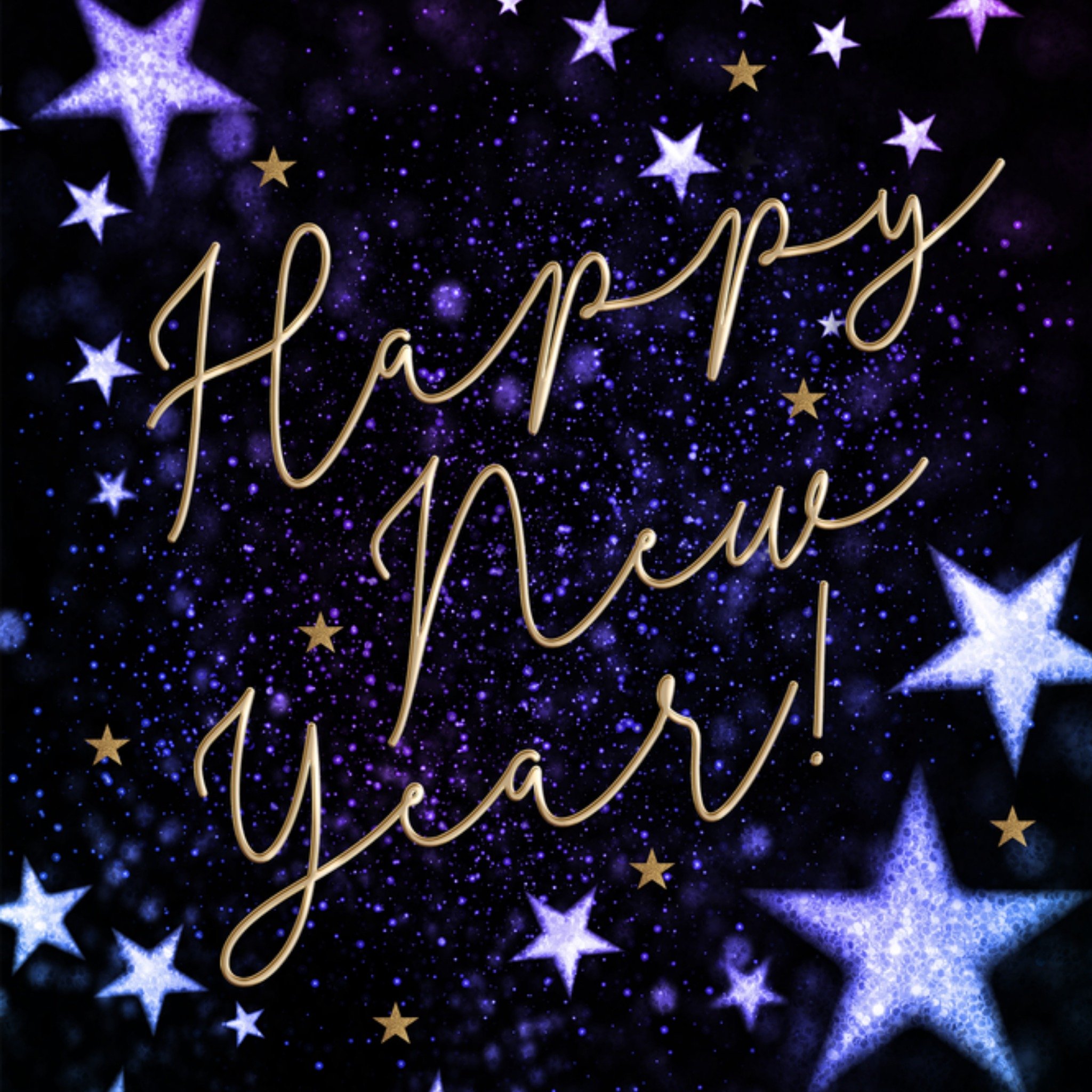 Luckz Nieuwjaar Nieuwjaarskaart sterren Vierkant