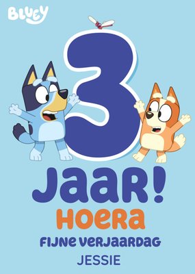 Bluey 3e Verjaardag Kaart