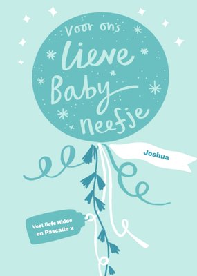 Voor Ons Lieve Baby Neefje Ballon Illustratie Geboorte Kaart