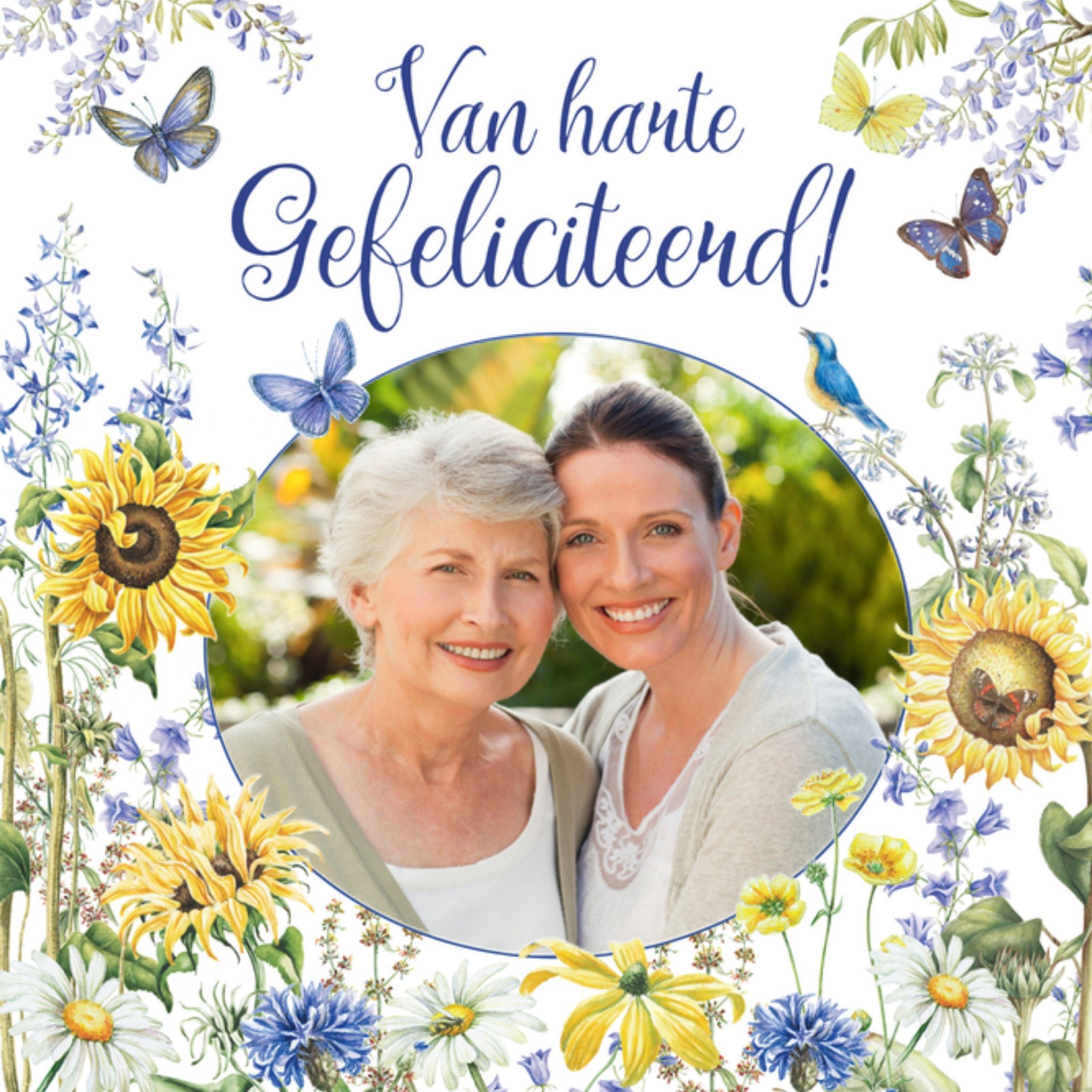 Felicitatie Met foto Vierkante Kaart Janneke Brinkman