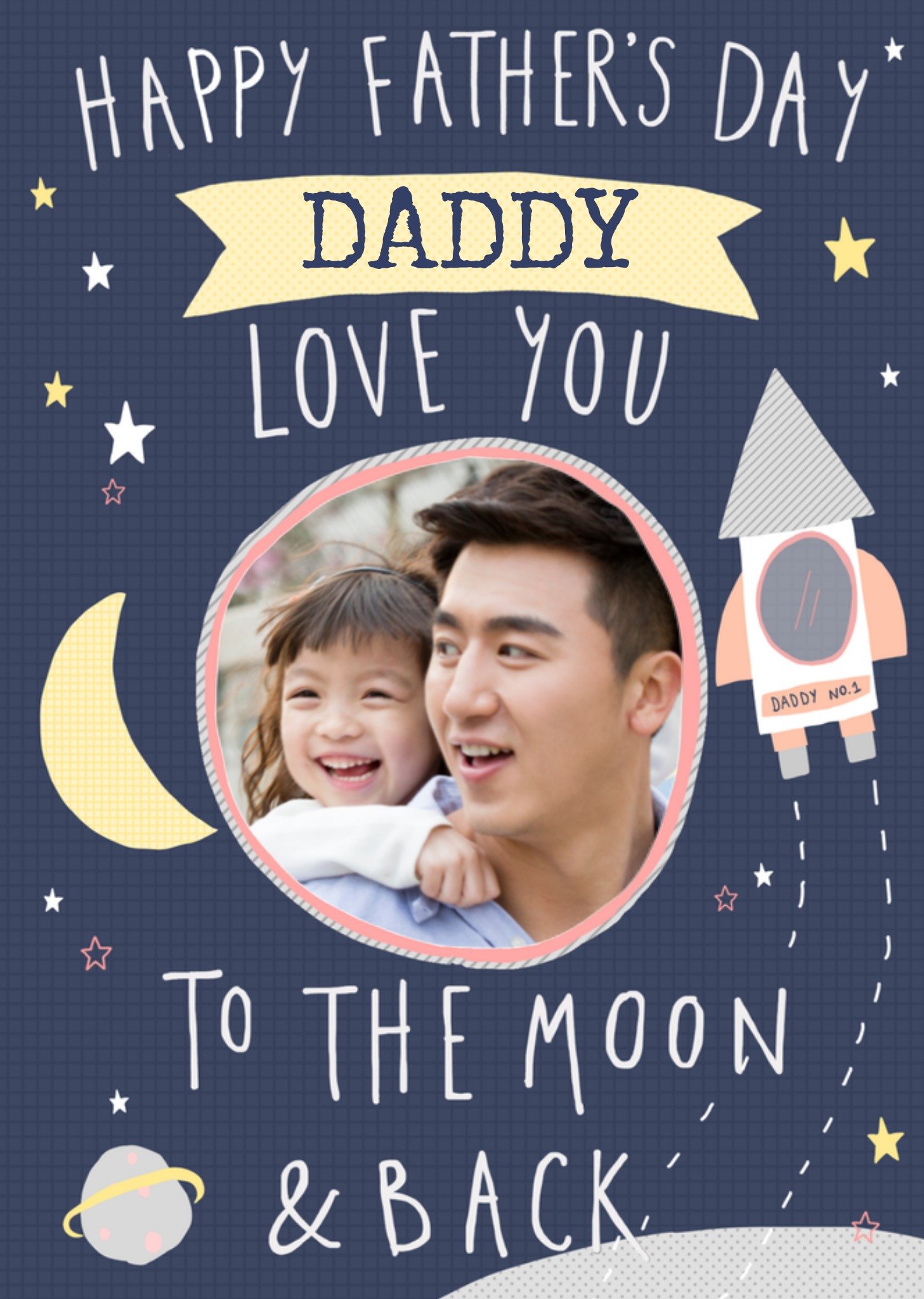 Vaderdagkaart foto maan en terug Kaart Greetz