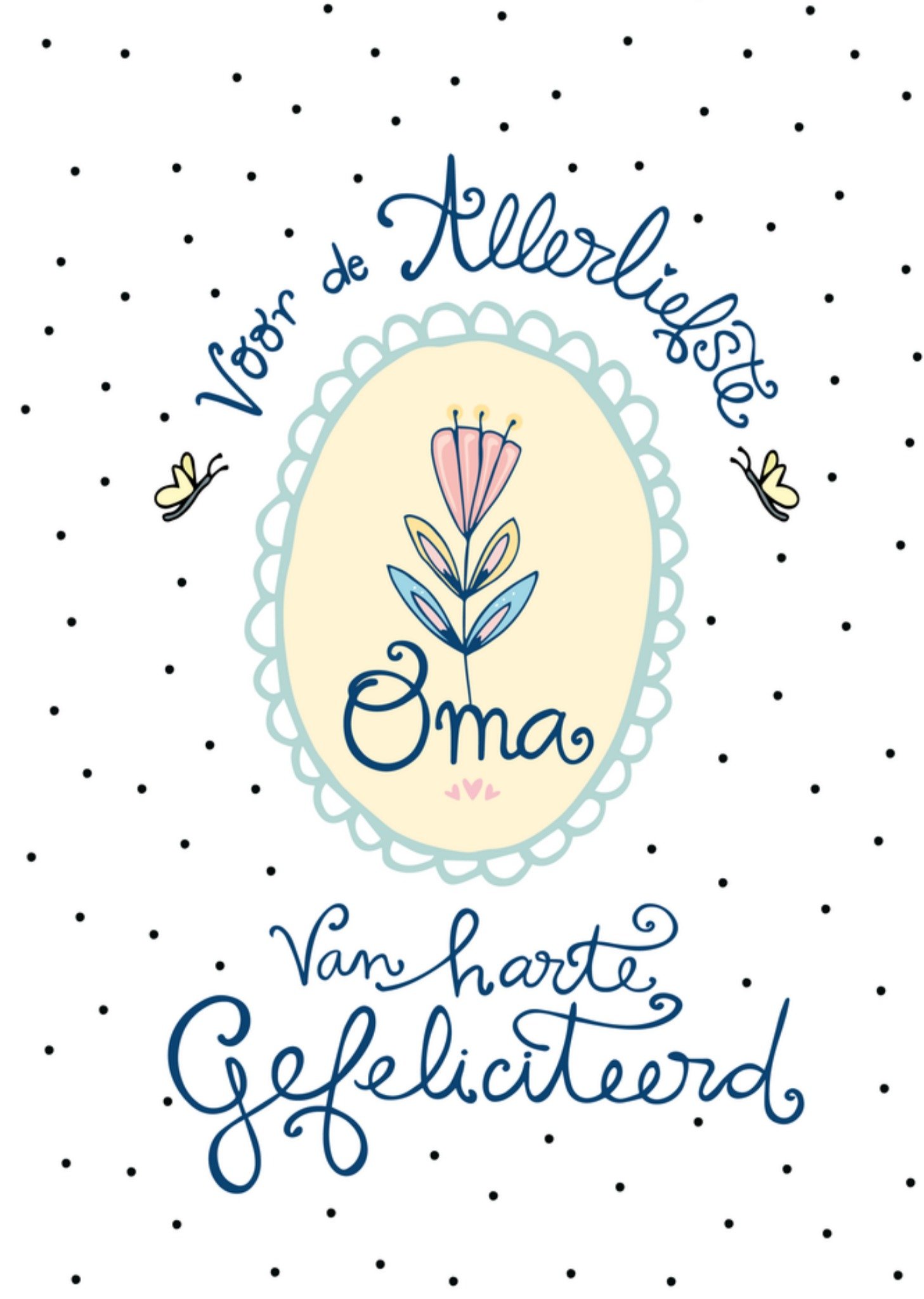 Verjaardagskaart allerliefste oma Kaart Funny Side Up