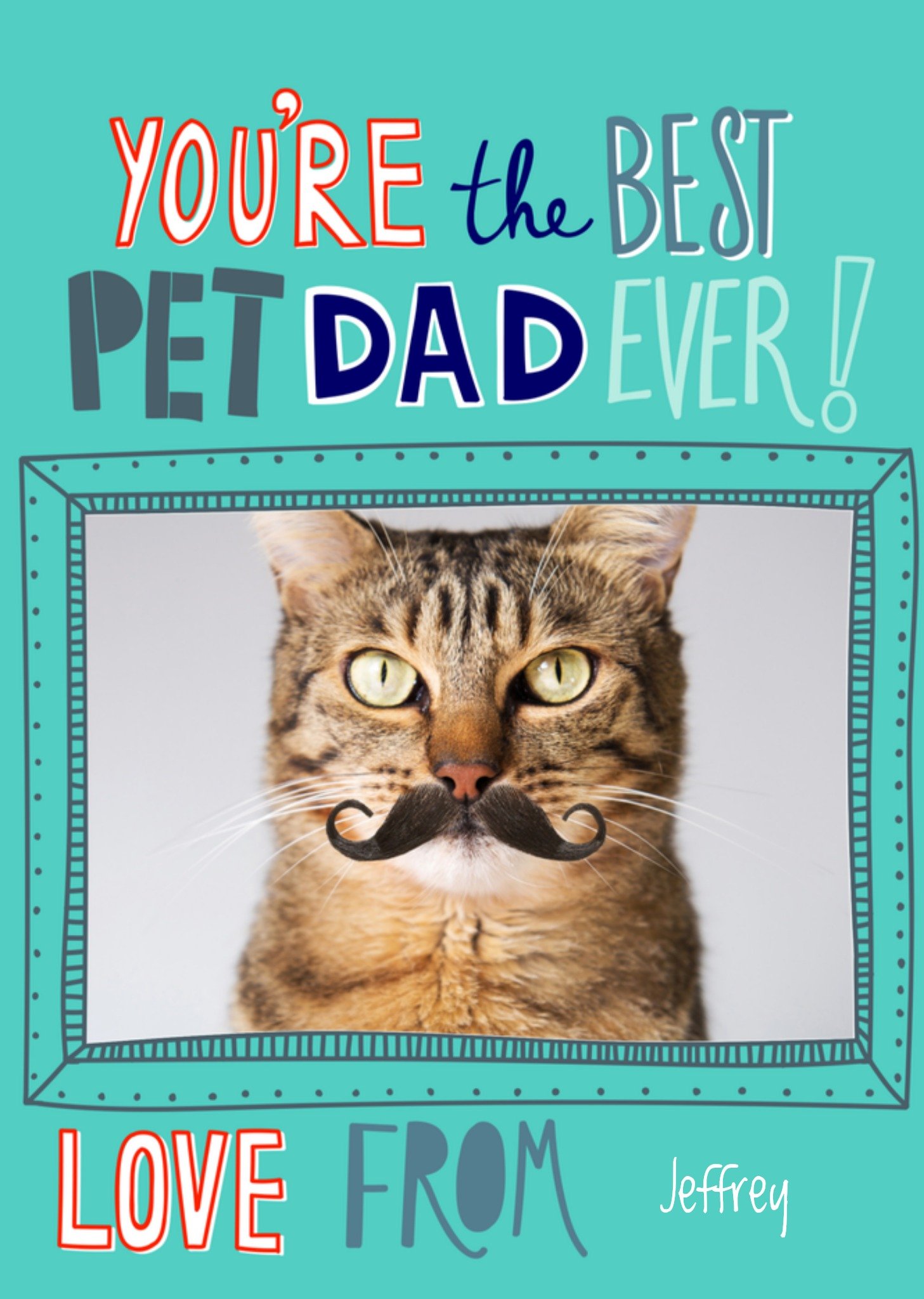 Greetz Vaderdagkaart cat dad naam Standard Card