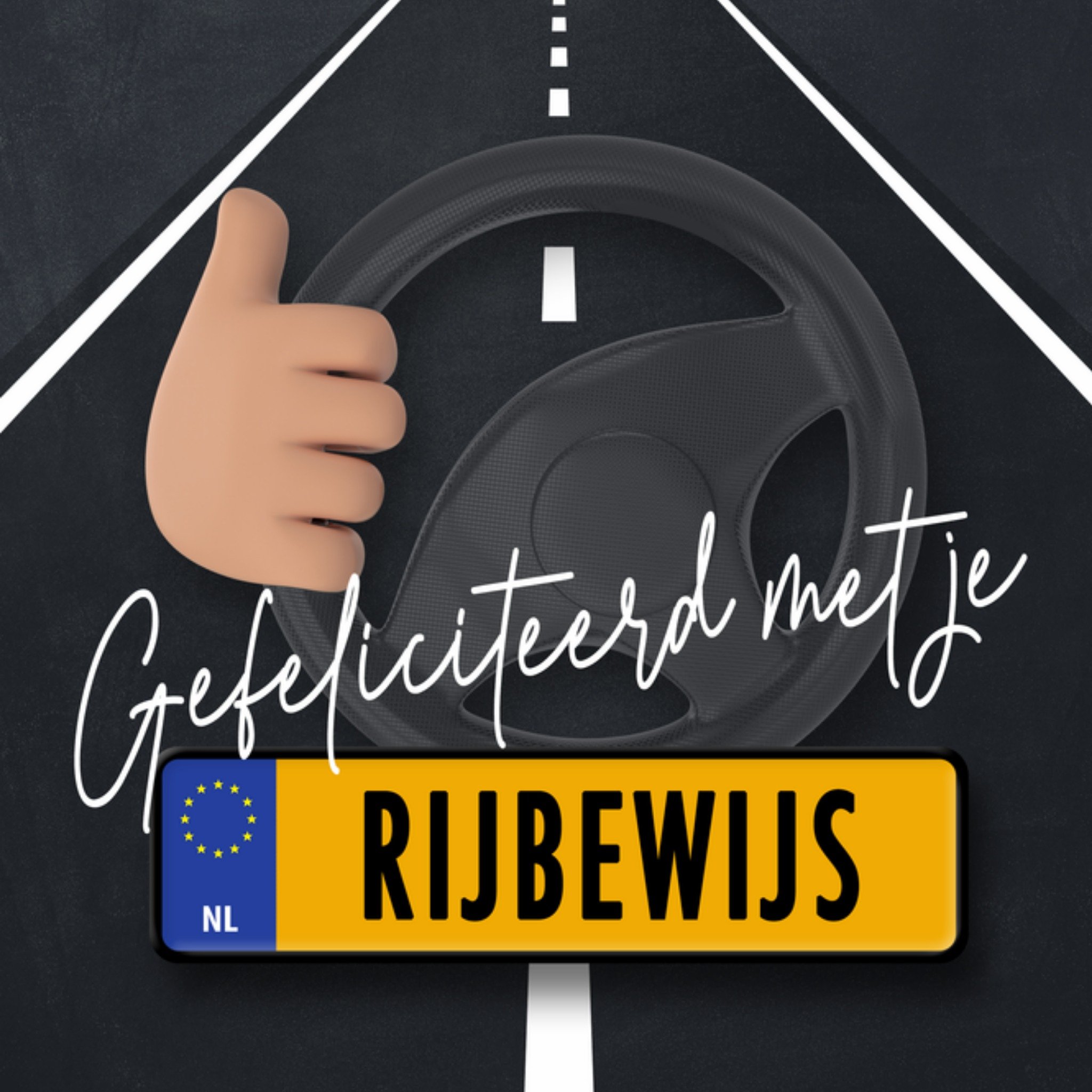 Geslaagd kaart Rijbewijs Vierkante Kaart Luckz