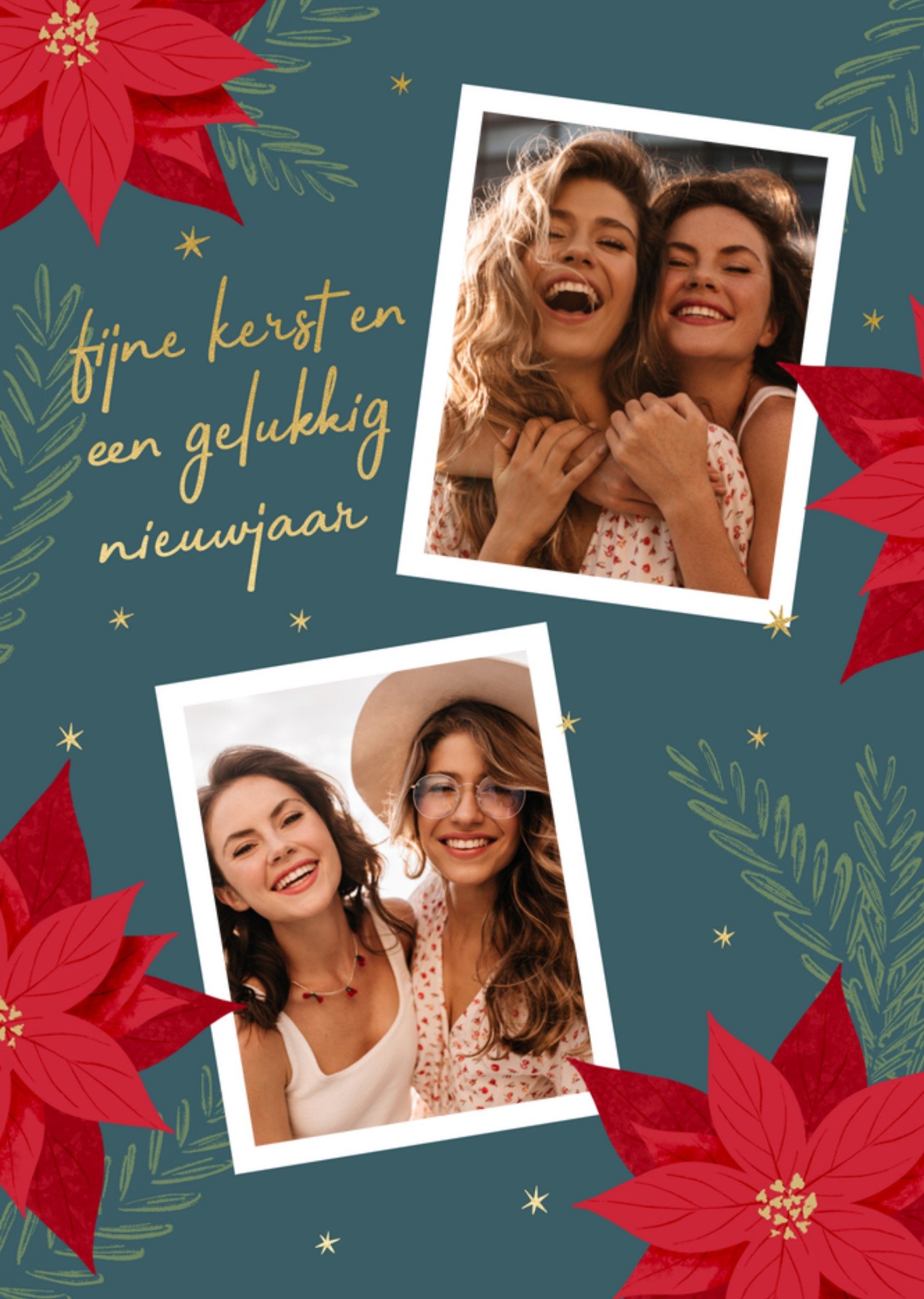 Greetz Kerstkaart Fijne Kerst en Gelukkig Nieuwjaar Met foto Standard Card