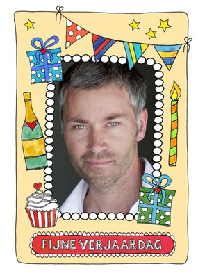 Sandysign | Verjaardagskaart | Fijne Verjaardag Doodle | Aanpasbare foto