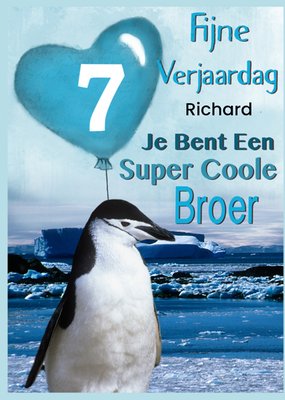 Alex Sharp | Verjaardagskaart | pinguin | 7 jaar