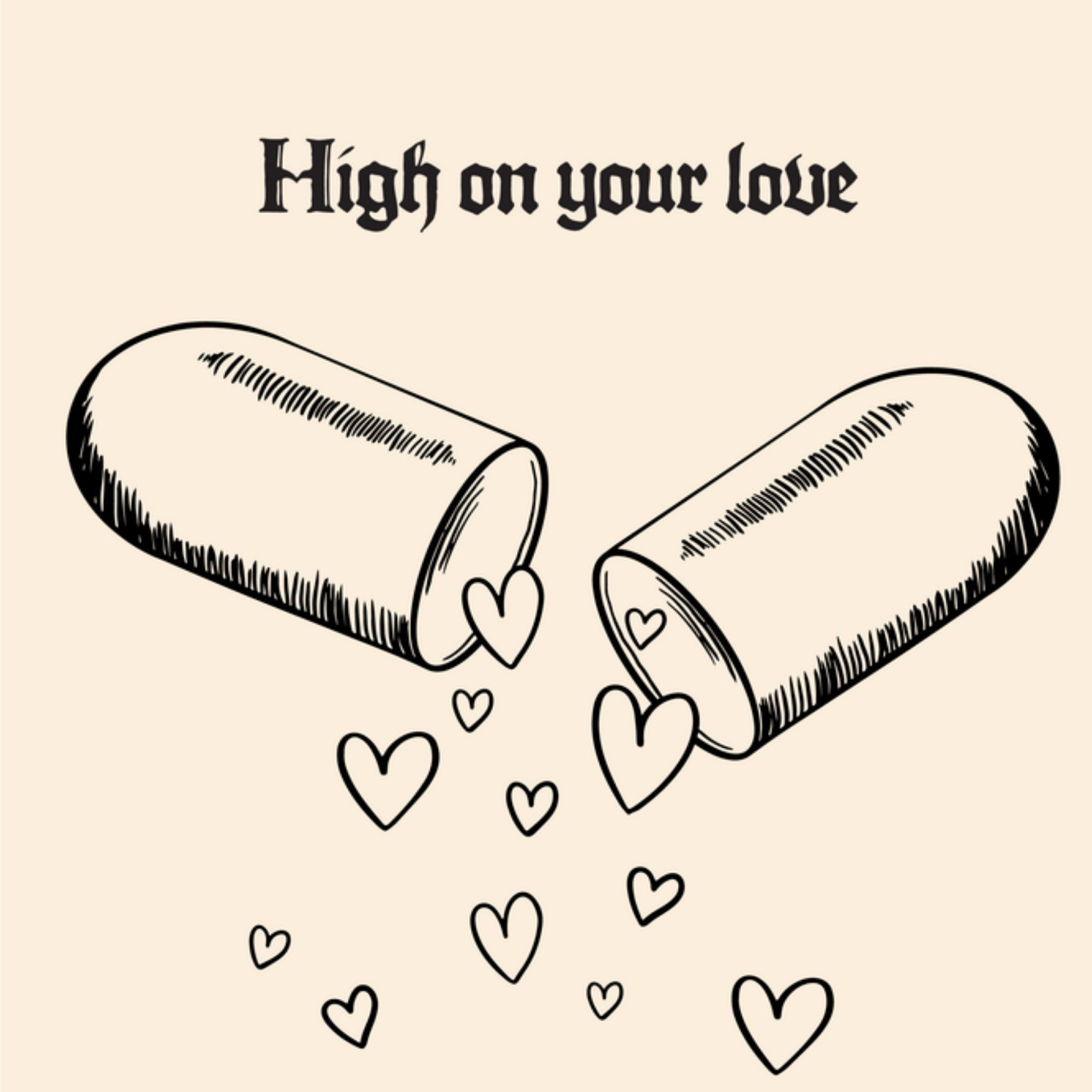 Greetz Valentijnskaart High on your love Vierkant