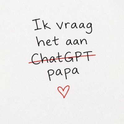 Ik Vraag Het Aan Papa Handgeschreven Hart Kaart