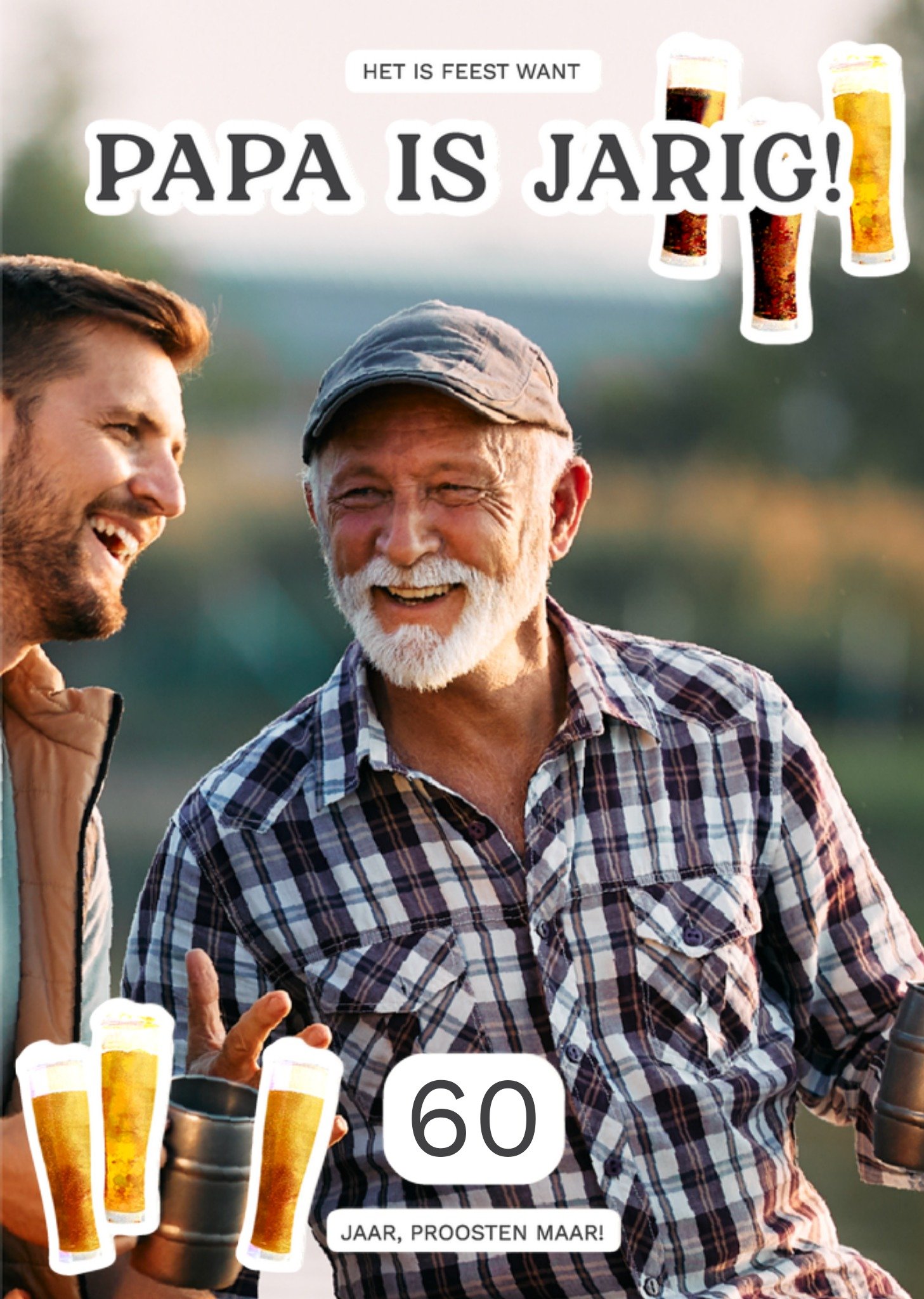 Greetz Verjaardagskaart Bier Papa is jarig Met leeftijd Standard Card