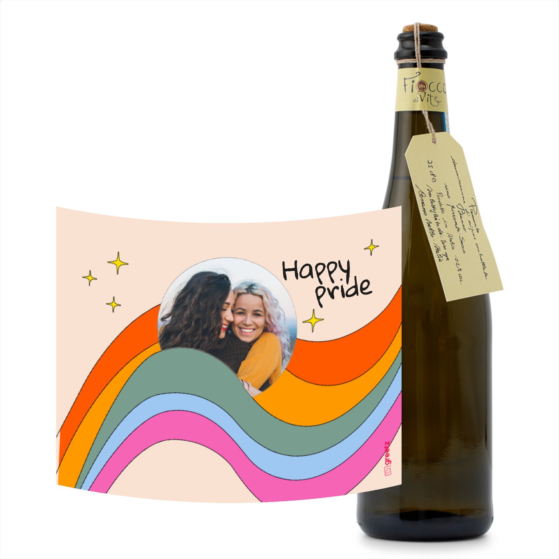 Toso Fiocco di Vite Prosecco Frizzante | Prosecco Toso | Happy pride met eigen foto | 750ml