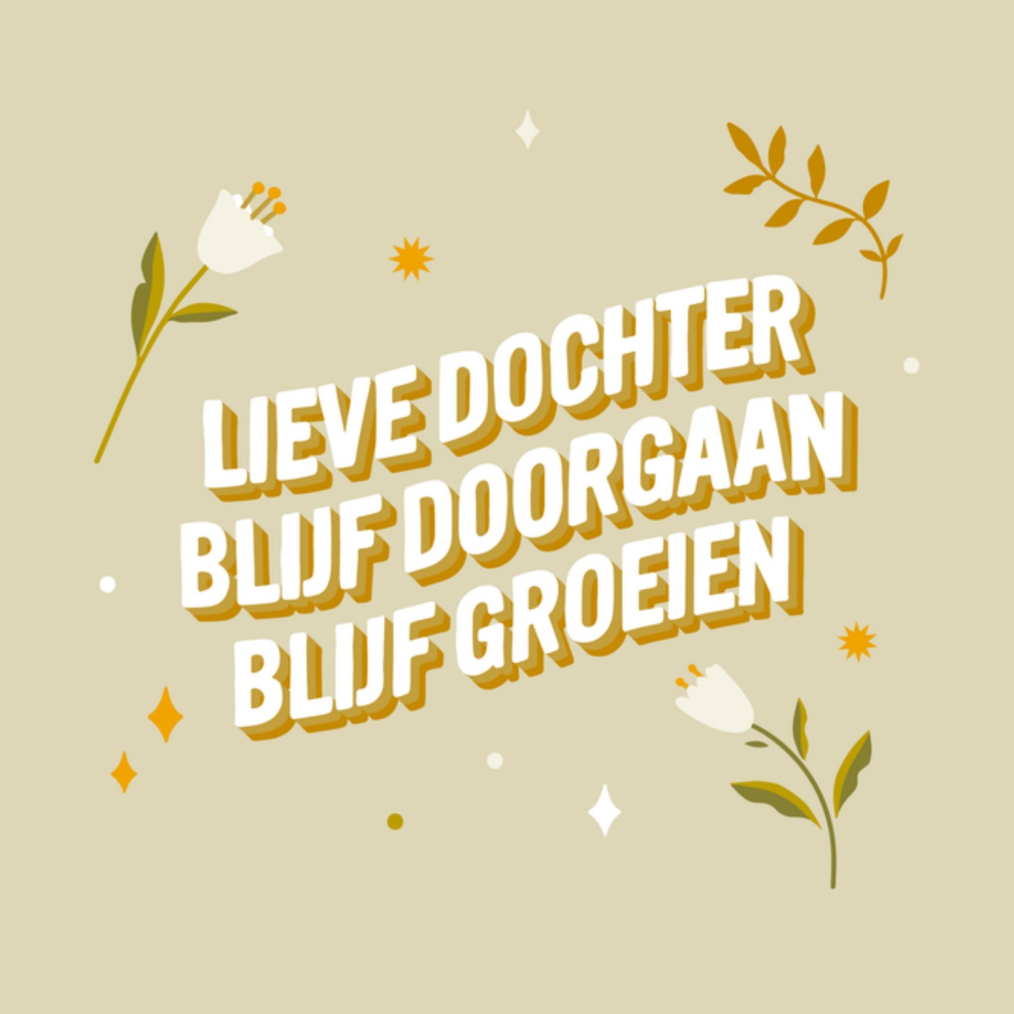 Greetz Denken aan kaart dochter Vierkant
