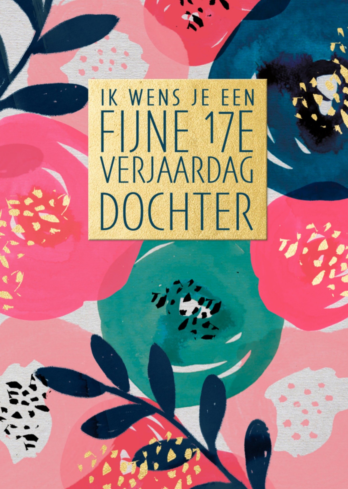 Verjaardagskaart 17 jaar Kaart Pigment