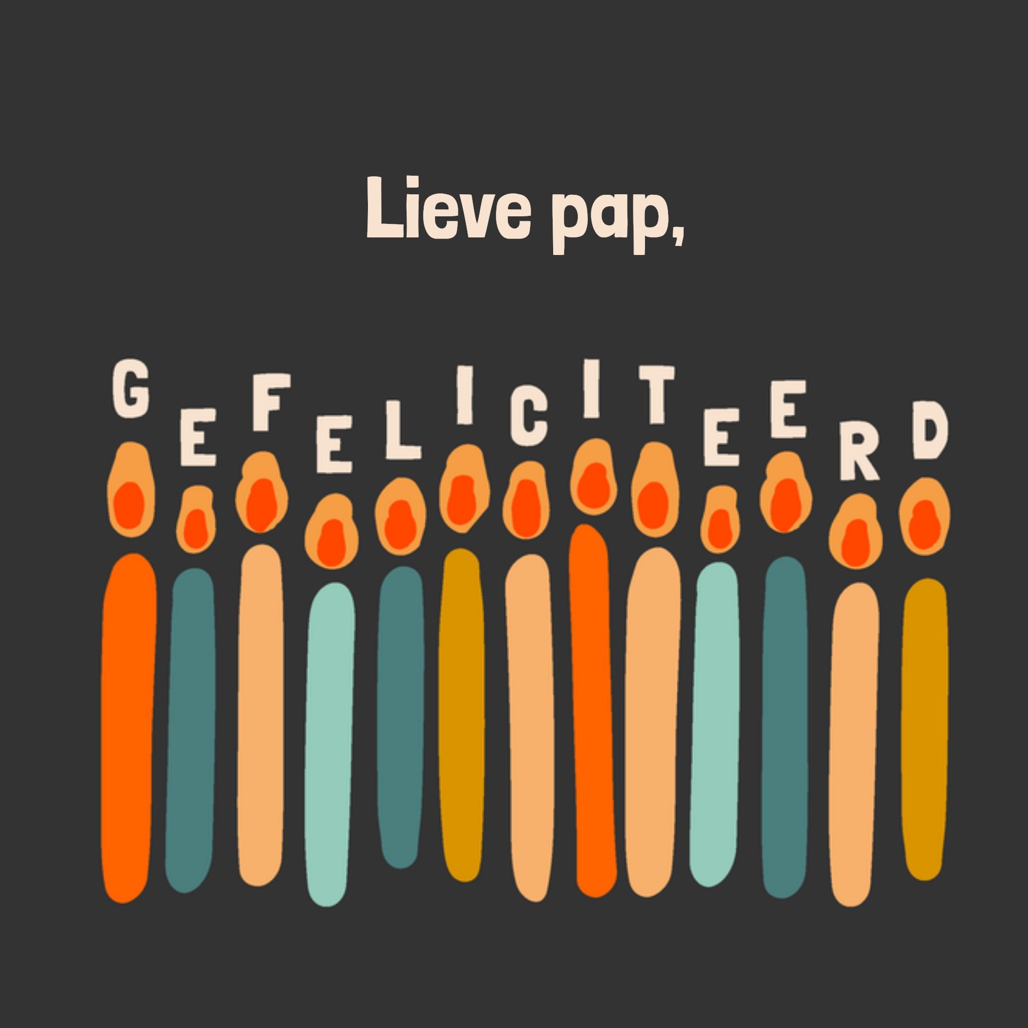 Greetz Verjaardagskaart Kaarsjes Lieve pap Vierkant