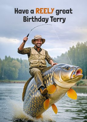 Have A Reely Great Birthday Visser Met Grote Vis Kaart