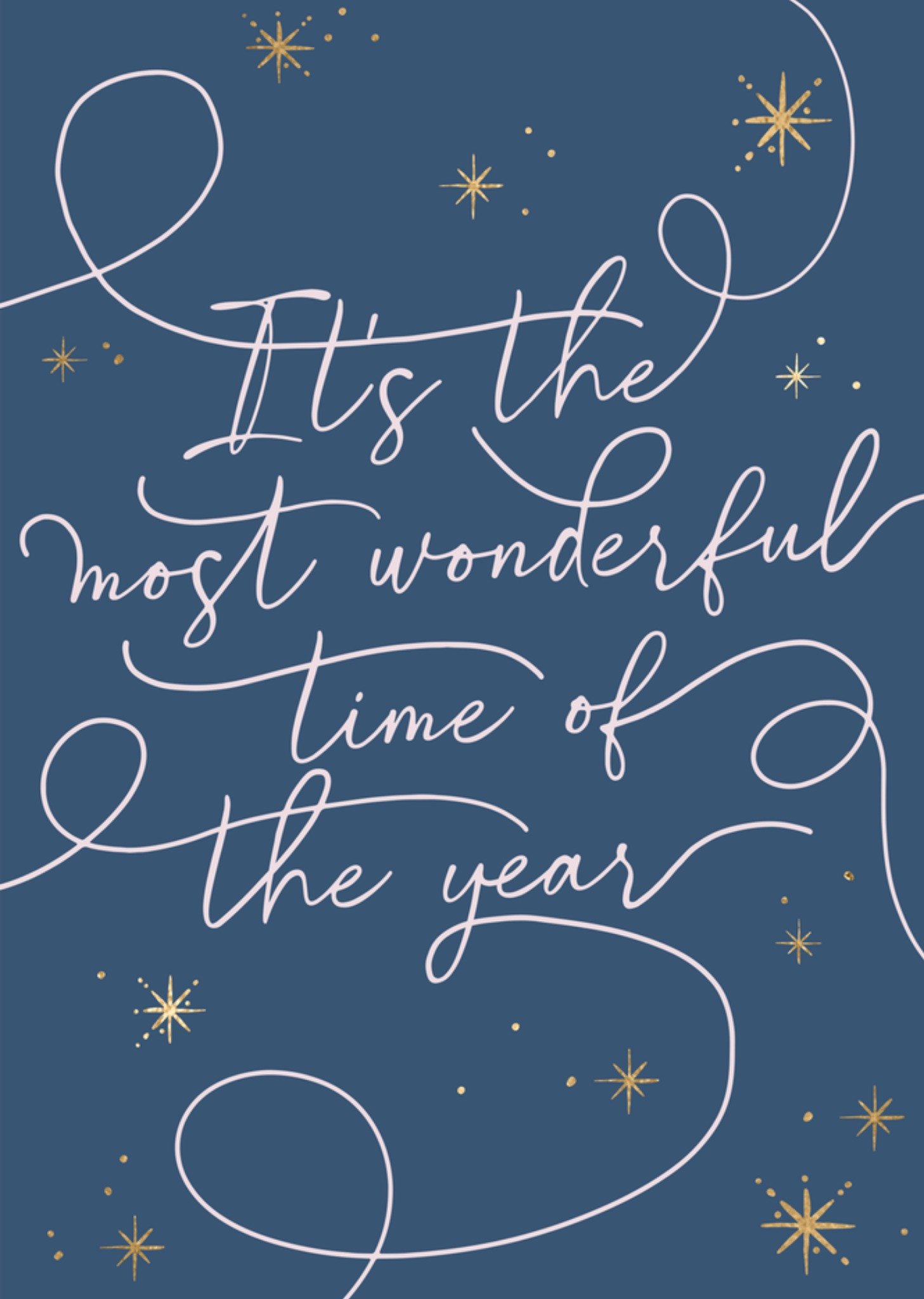 Greetz Kerstkaart Sterren Most wonderful time Standard Card