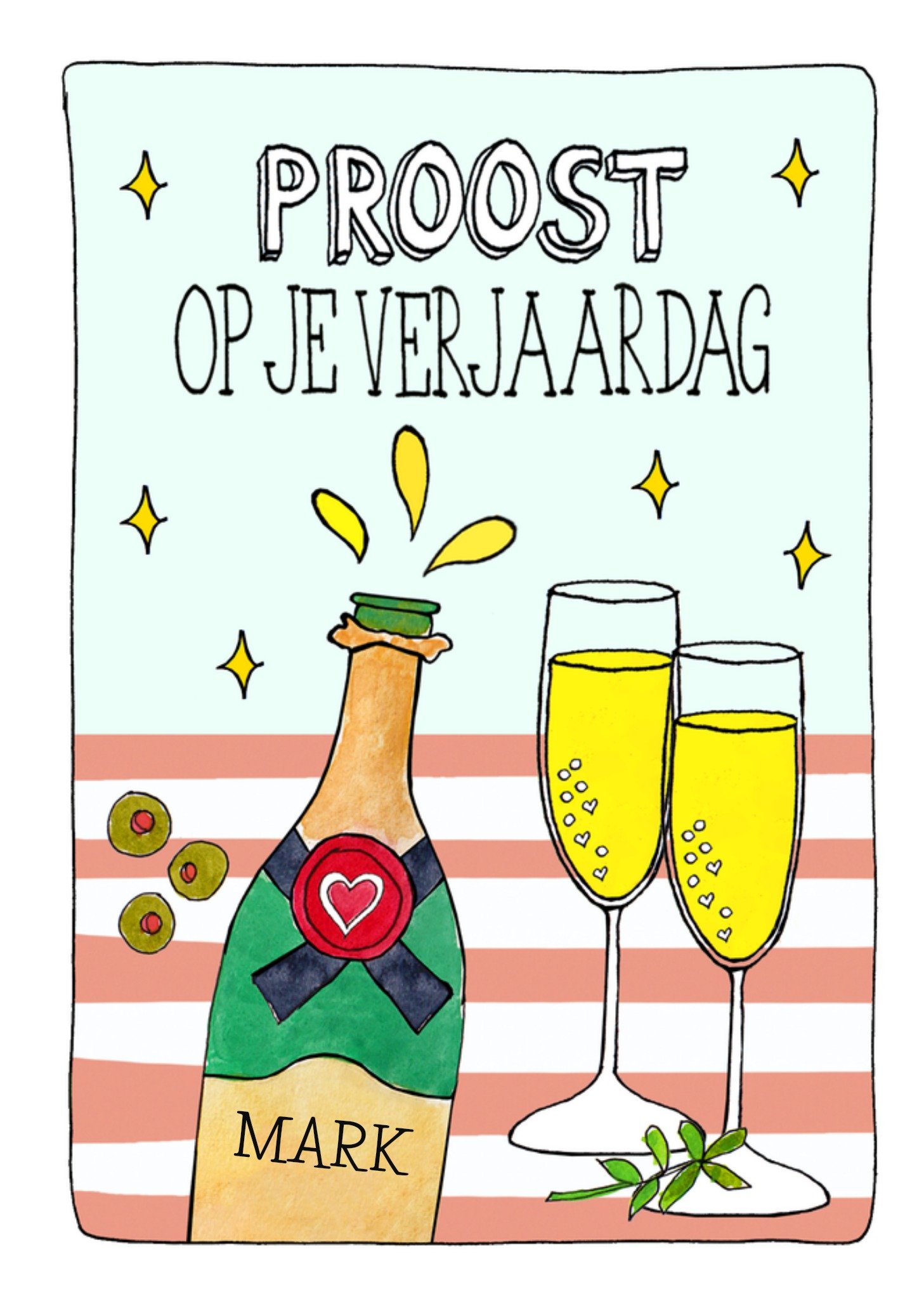 Sandysign Verjaardagskaart Proost op je verjaardag Greetz