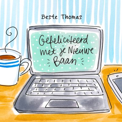 Geïllustreerd Laptop Nieuwe Baan Kaart