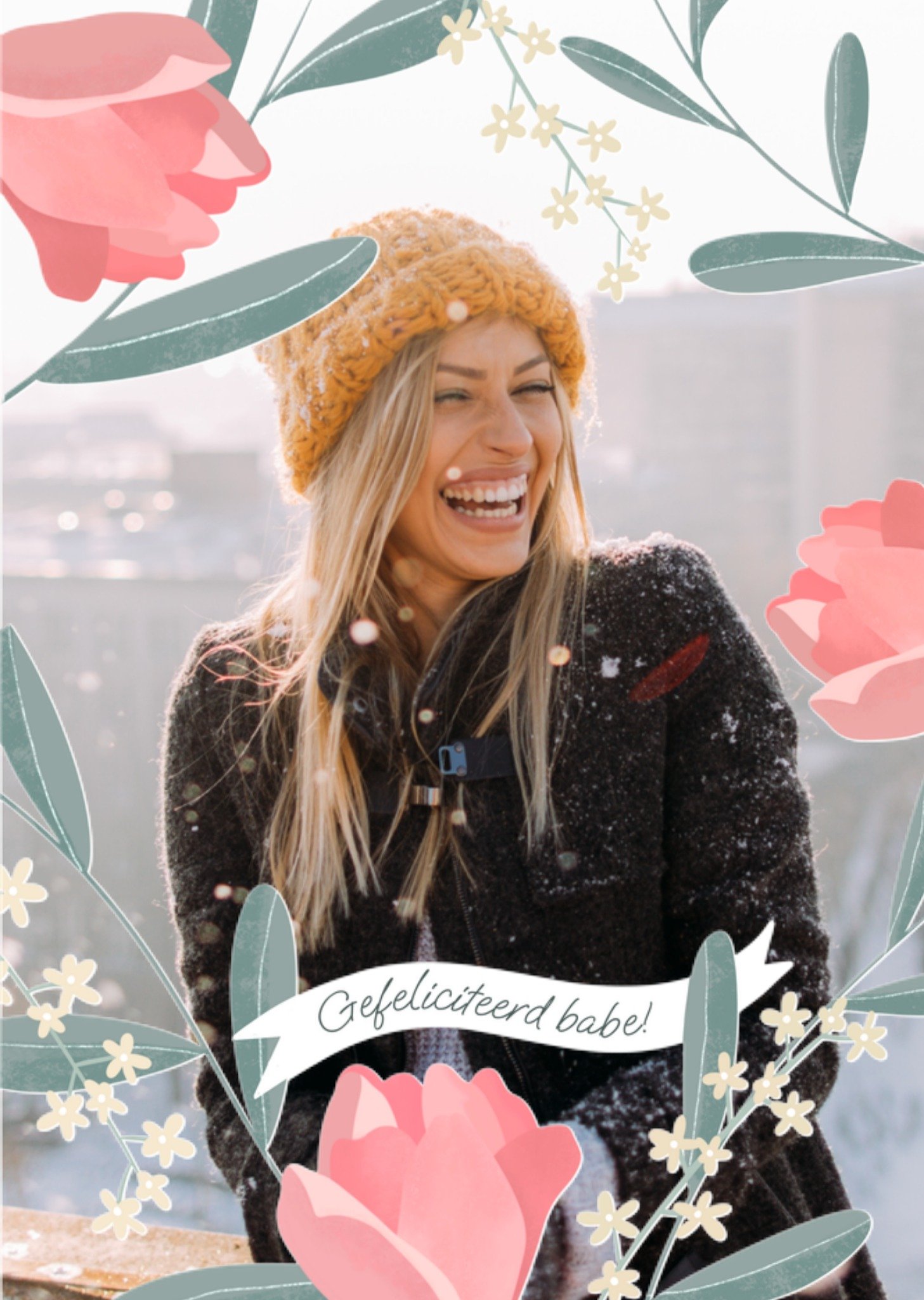 Greetz Verjaardagskaart Met foto Bloemen Standard Card