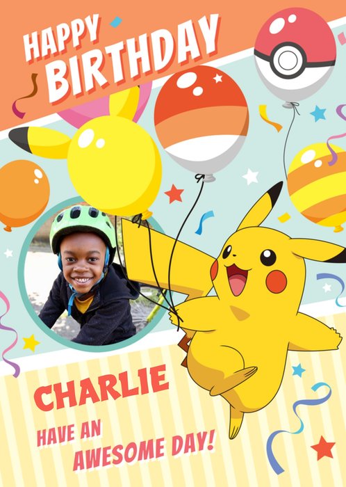 Pokémon | Verjaardagskaart | Pikachu | Met foto