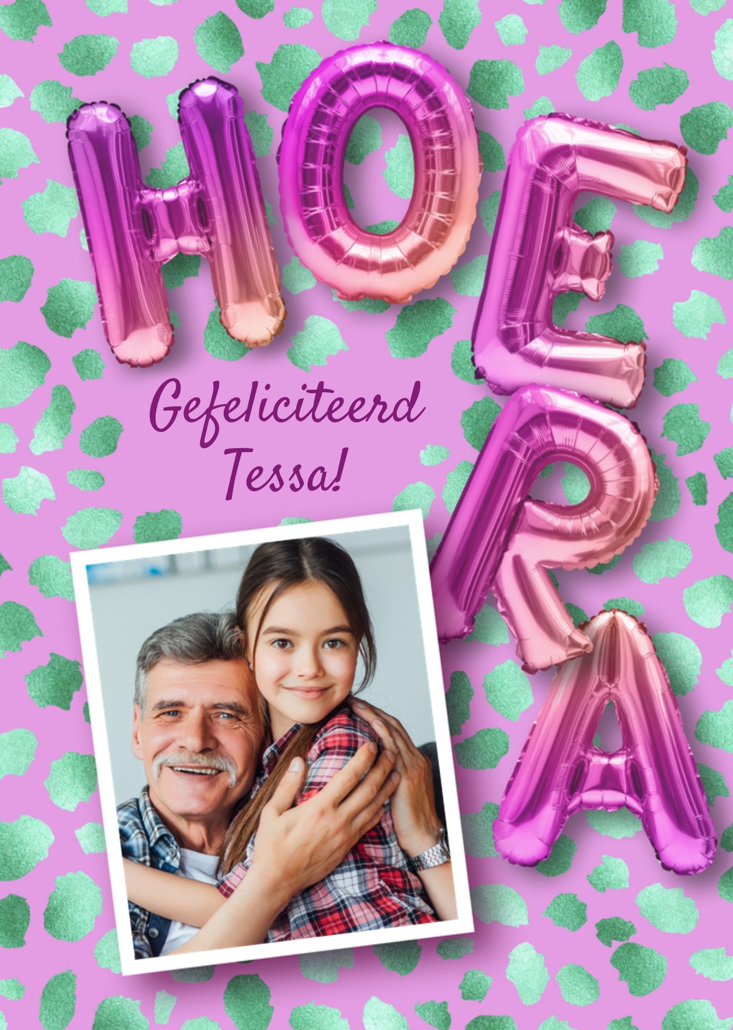 Verjaardagskaart Glitter Meisje Kaart Luckz