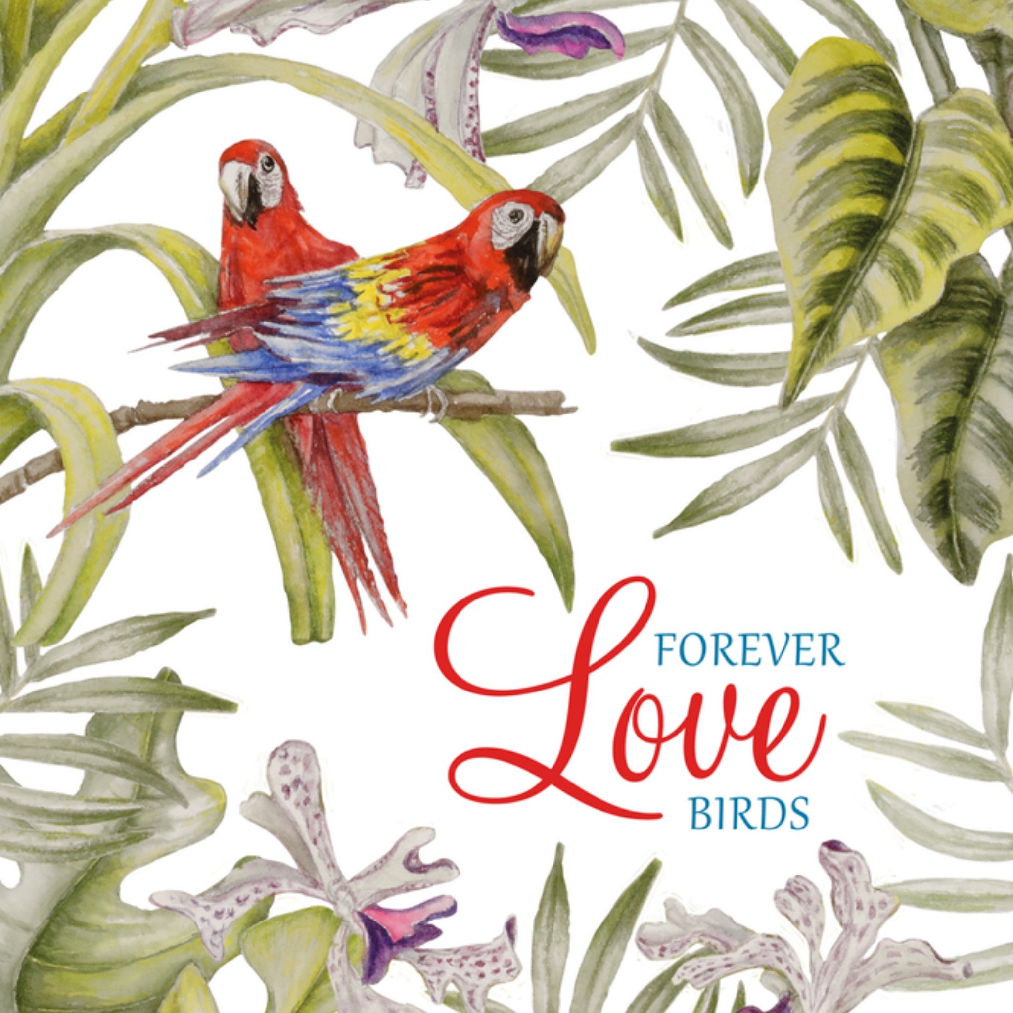 Jubileum kaart Forever love birds Vierkante Kaart Janneke Brinkman