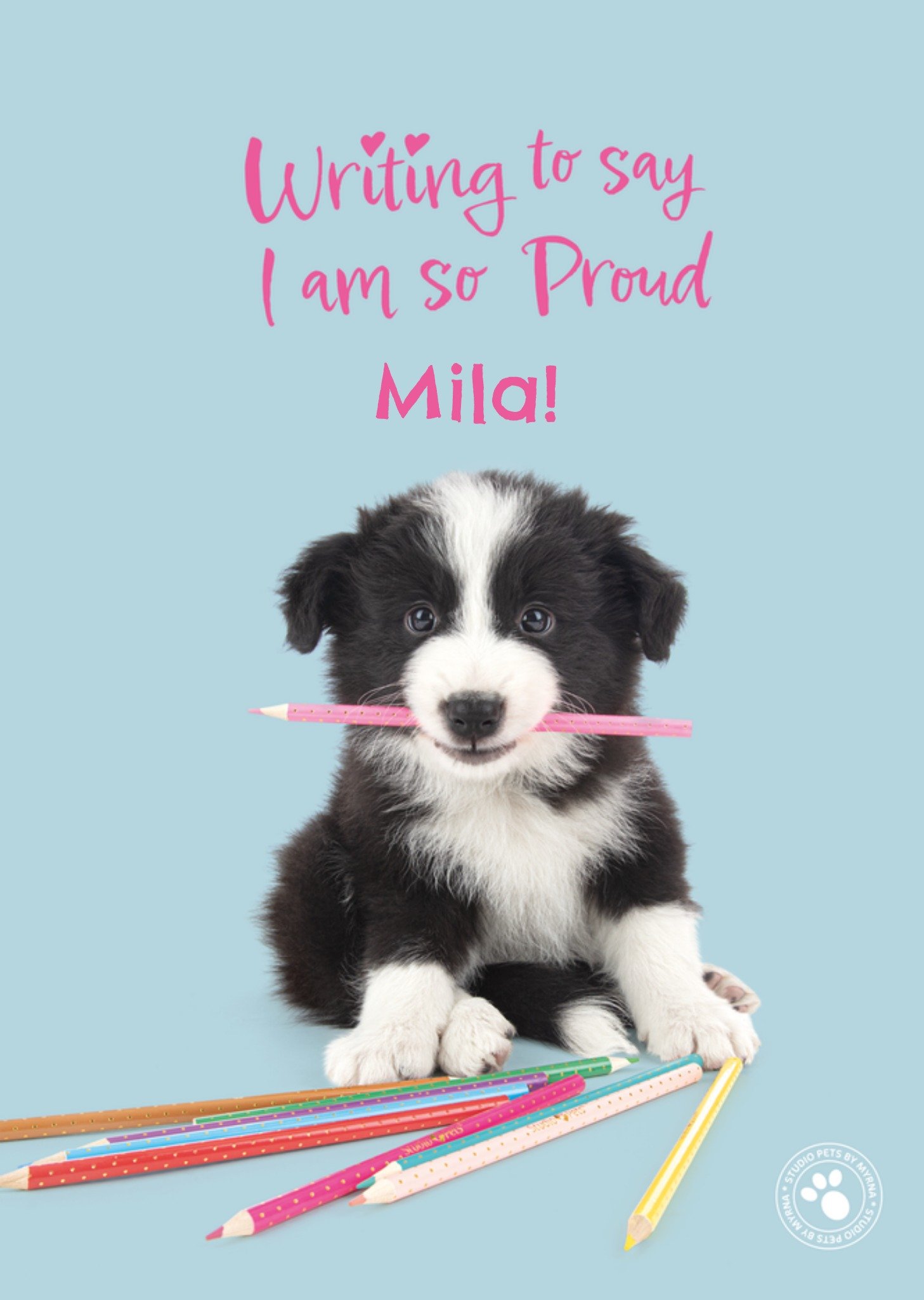 Studio Pets Geslaagdkaart Writing to say I am so proud Greetz