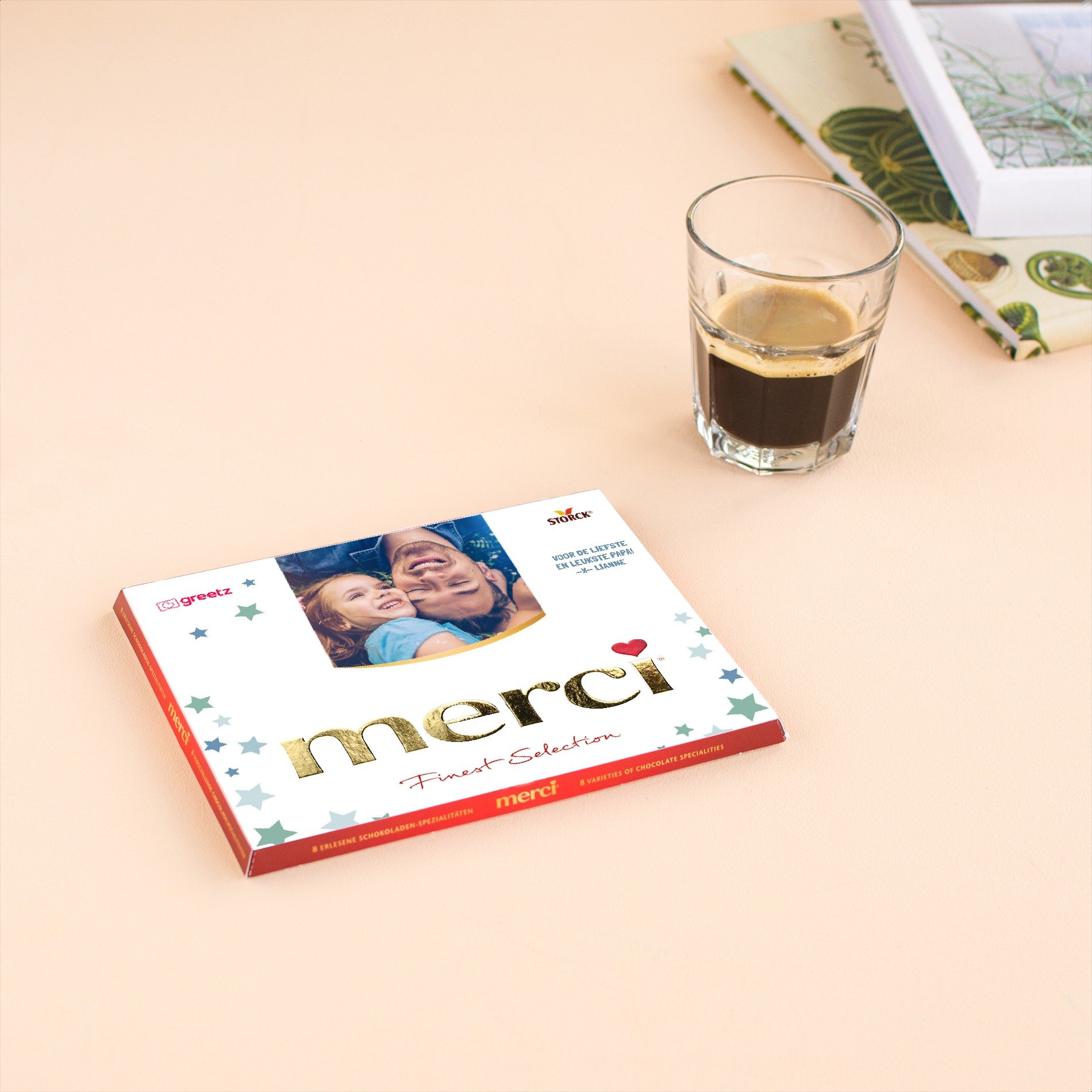 Merci | Liefste papa met eigen foto en tekst | 250g