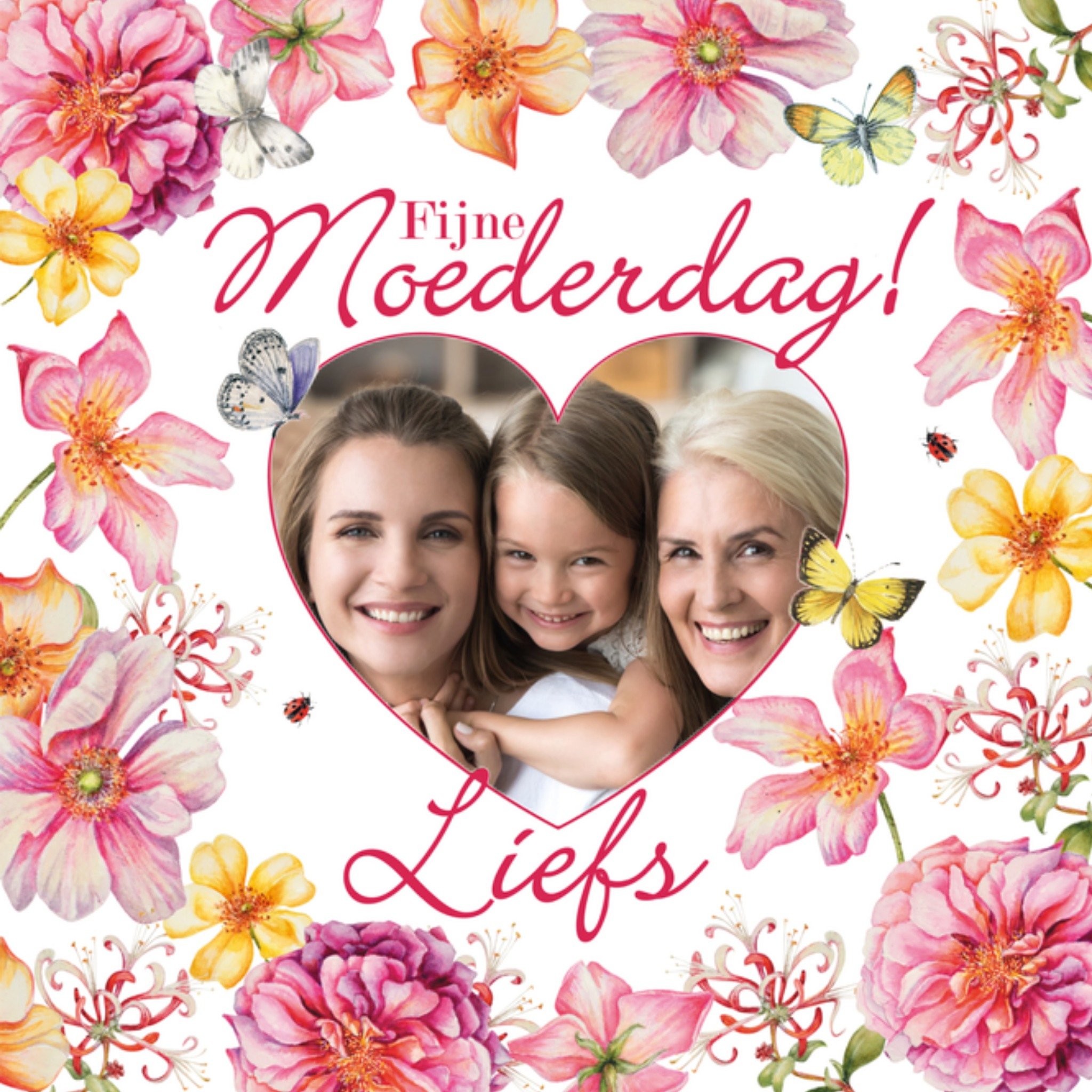 Moederdagkaart bloemen foto Vierkante Kaart Janneke Brinkman