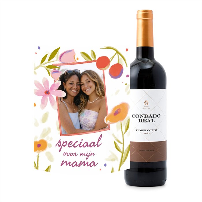 Condado Real | Tempranillo Tinto | Moederdag met eigen naam | 750 ml