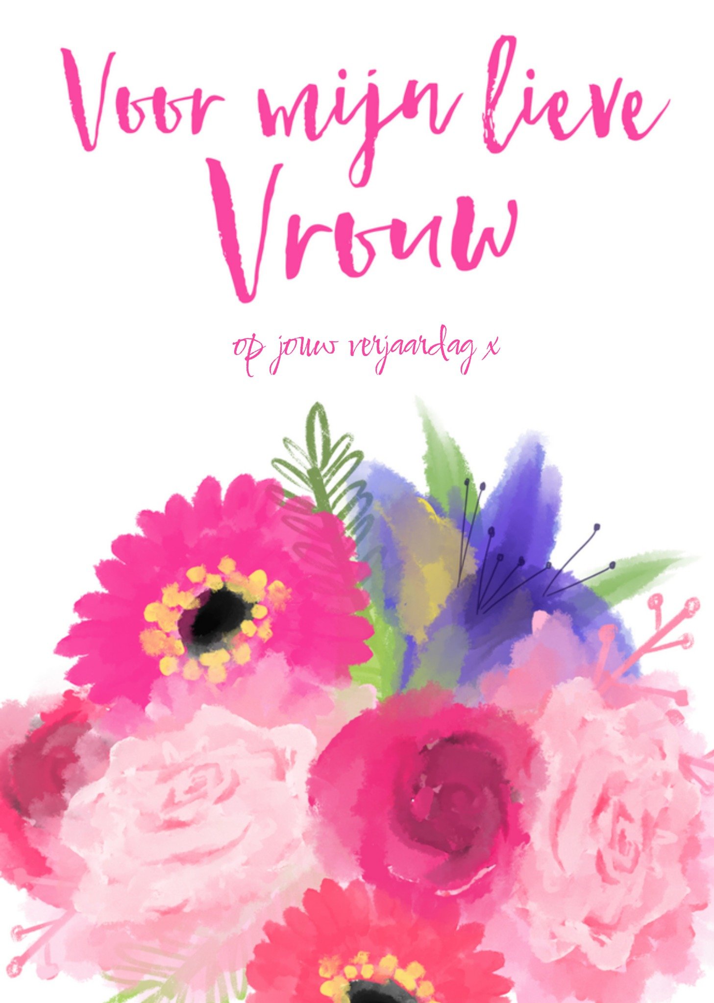 Verjaardagskaart floral Kaart Greetz