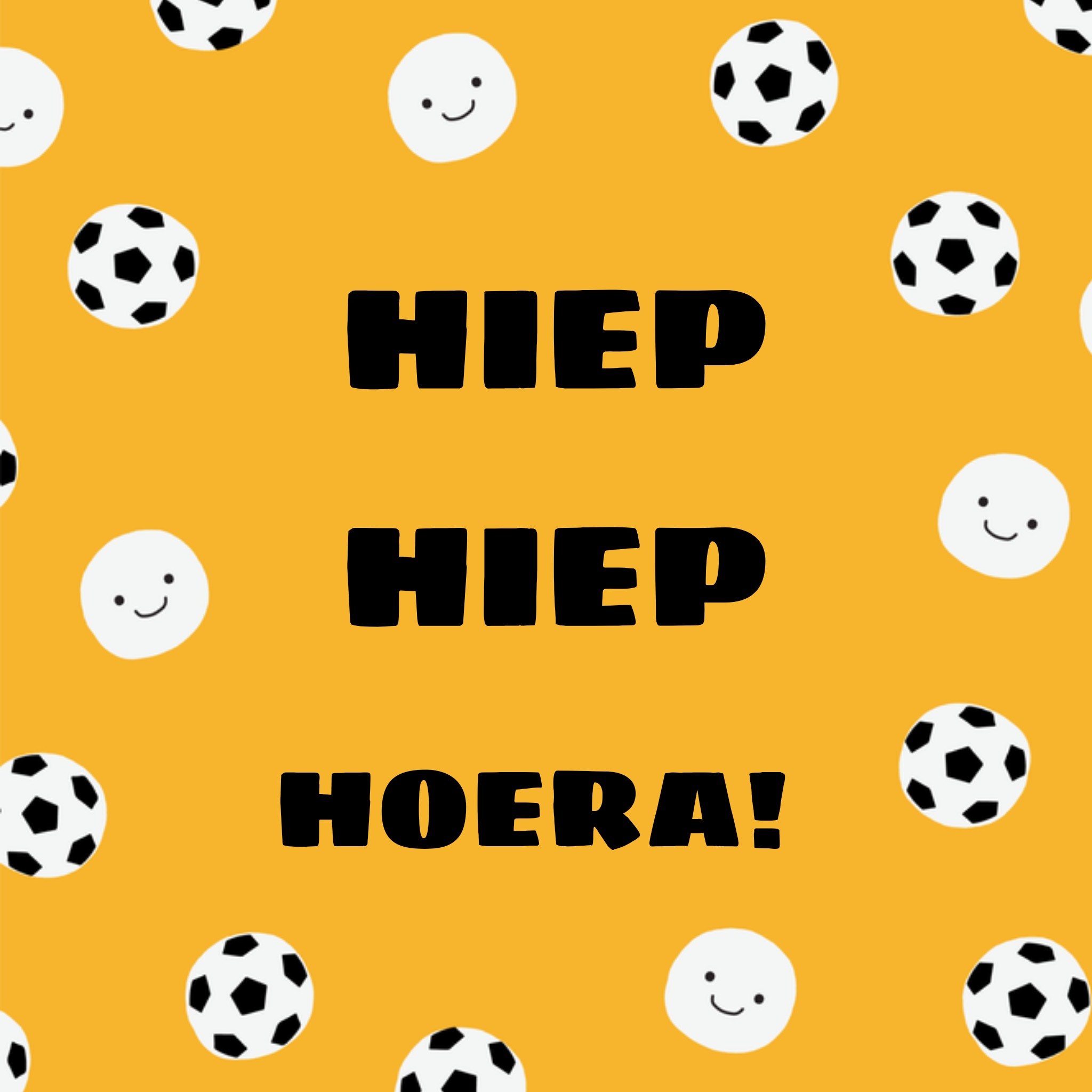 Greetz Verjaardagskaart voetbal oranje Vierkant