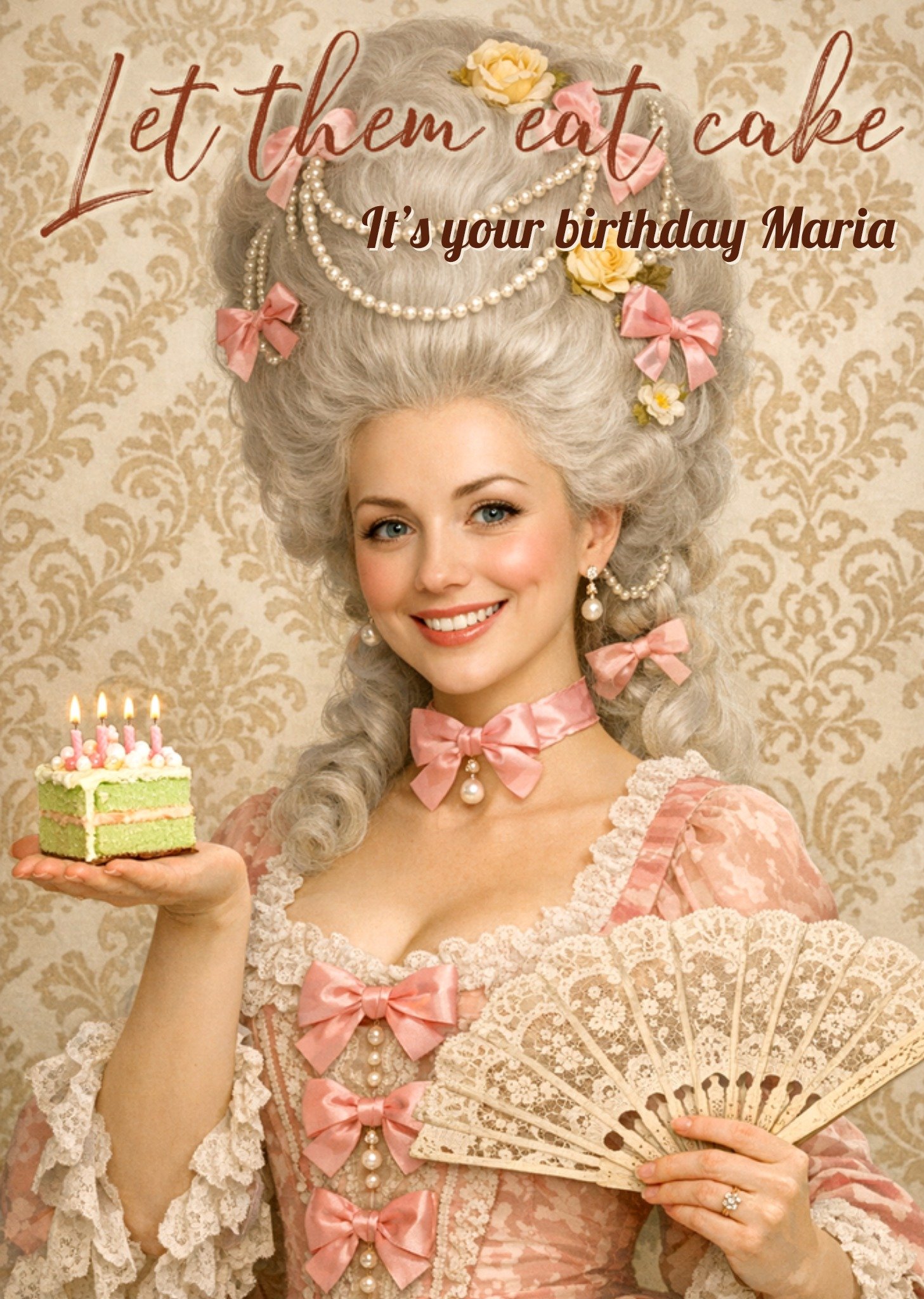 Verjaardagskaart Gezichtsswap Let them eat cake Greetz