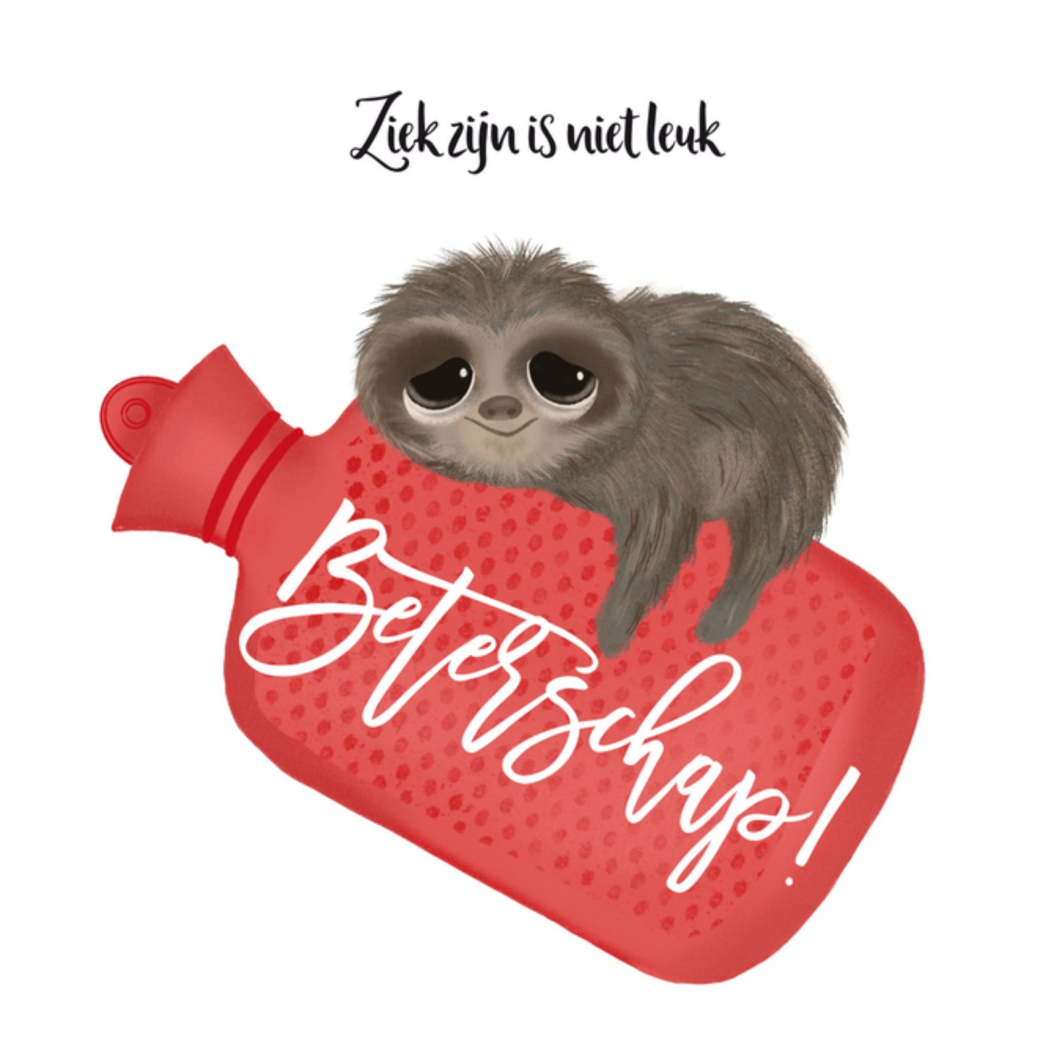 Beterschapskaart Ziek zijn is niet leuk Vierkante Kaart Tsjip