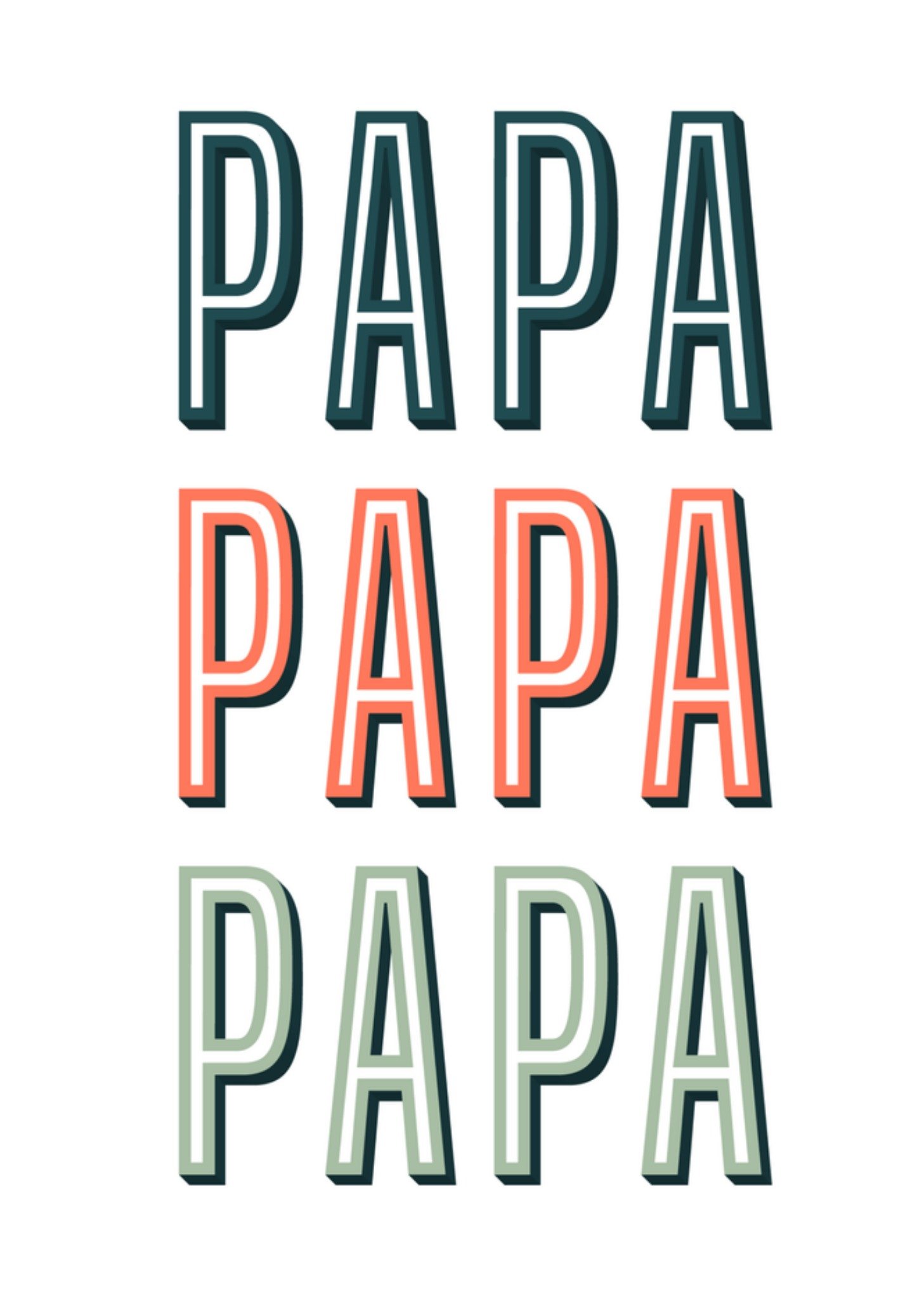 Greetz Vaderdagkaart Papa Papa Papa Standard Card