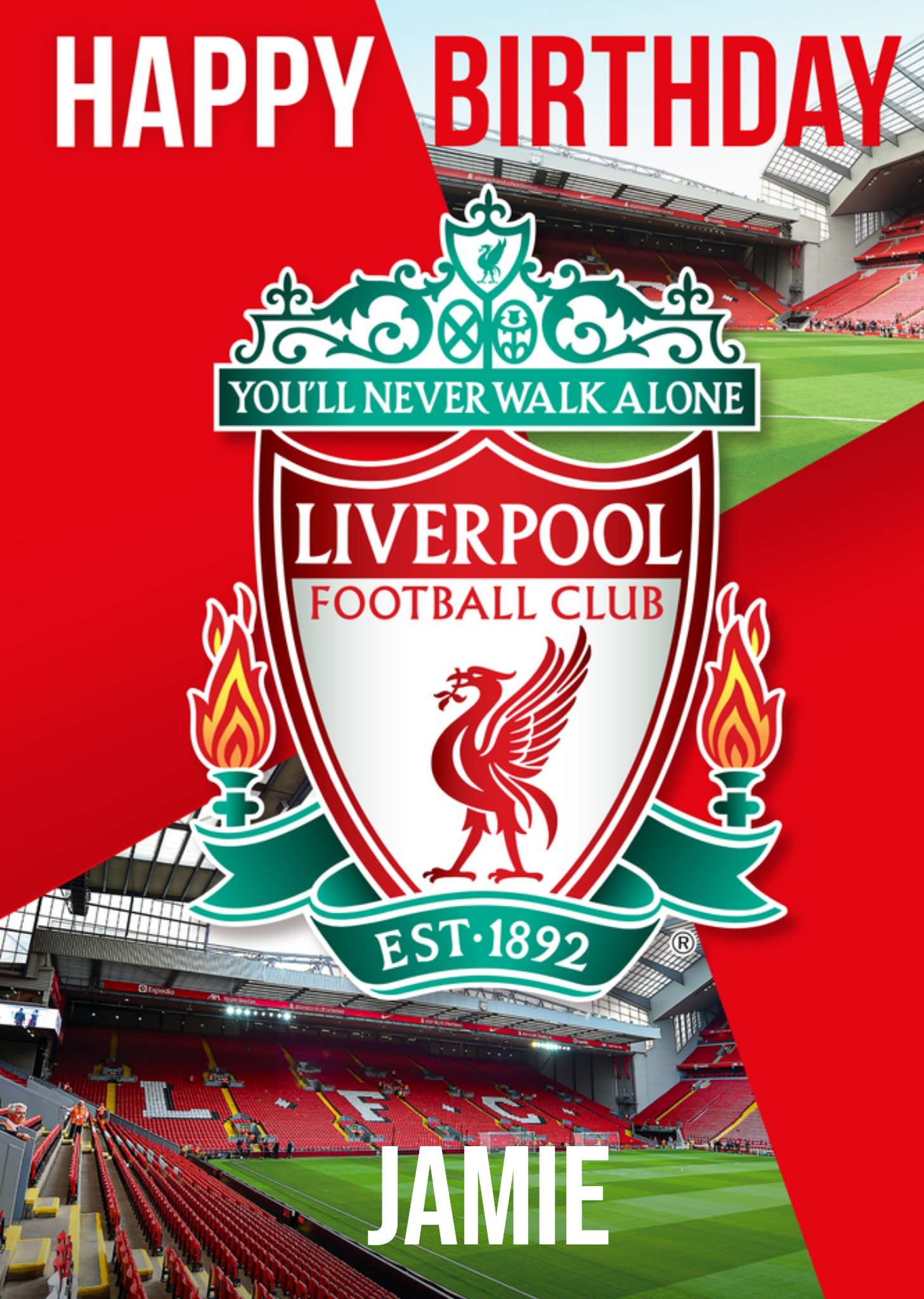 F. C. Verjaardagskaart Met naam Kaart Liverpool