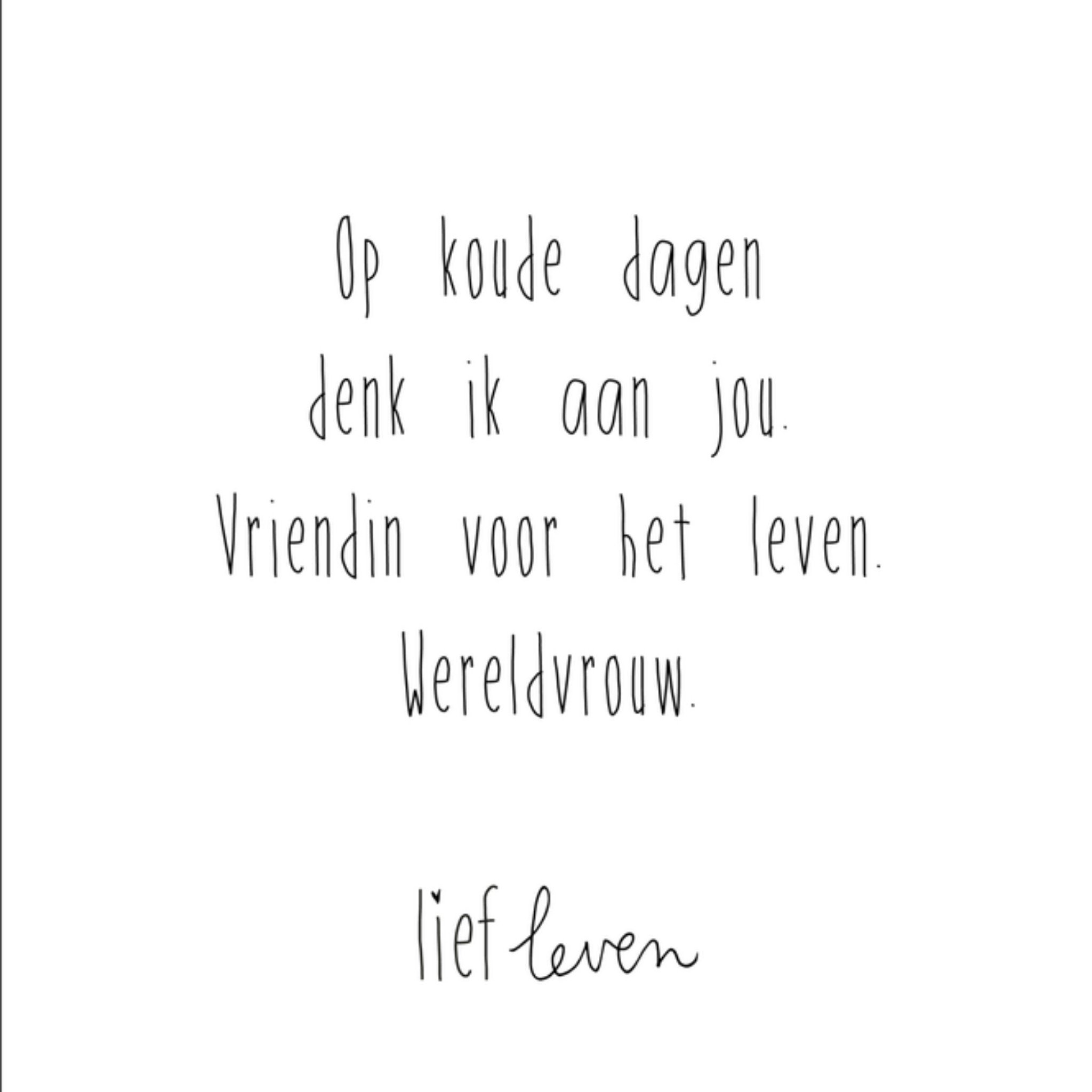 Kerstkaart vriendin Lief Leven