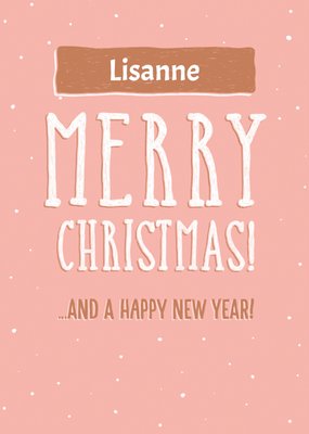 Kerstkaart | UK Greetings | Roze | met eigen naam