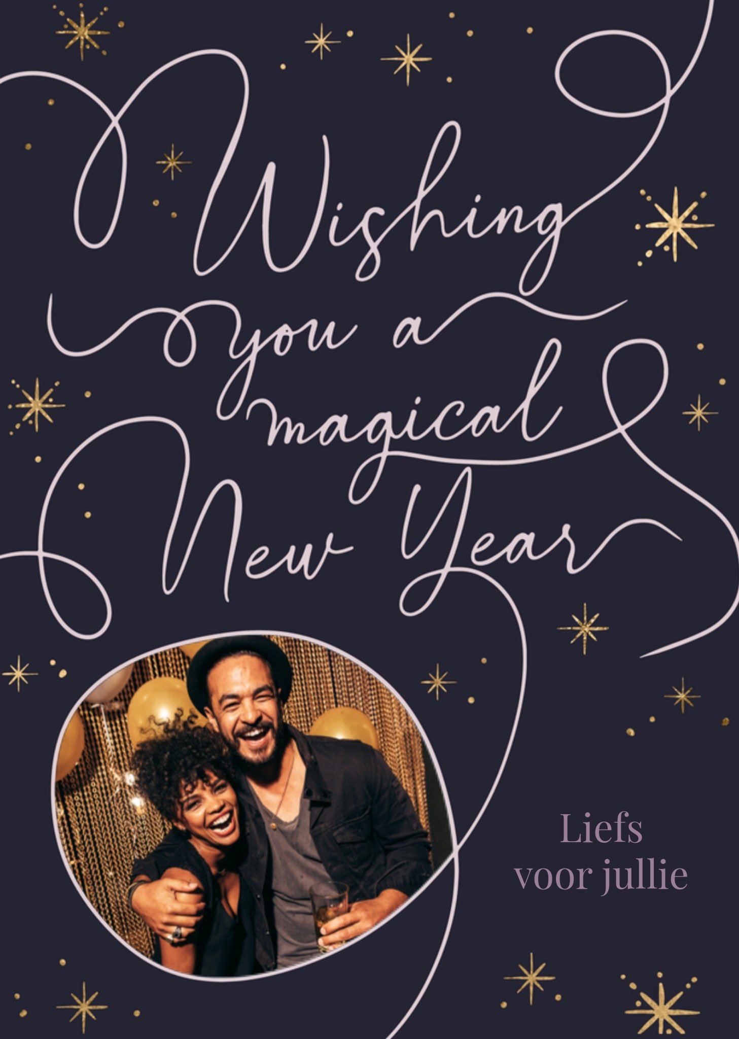 Greetz Nieuwjaarskaart Magical new year Met foto en tekst Standard Card